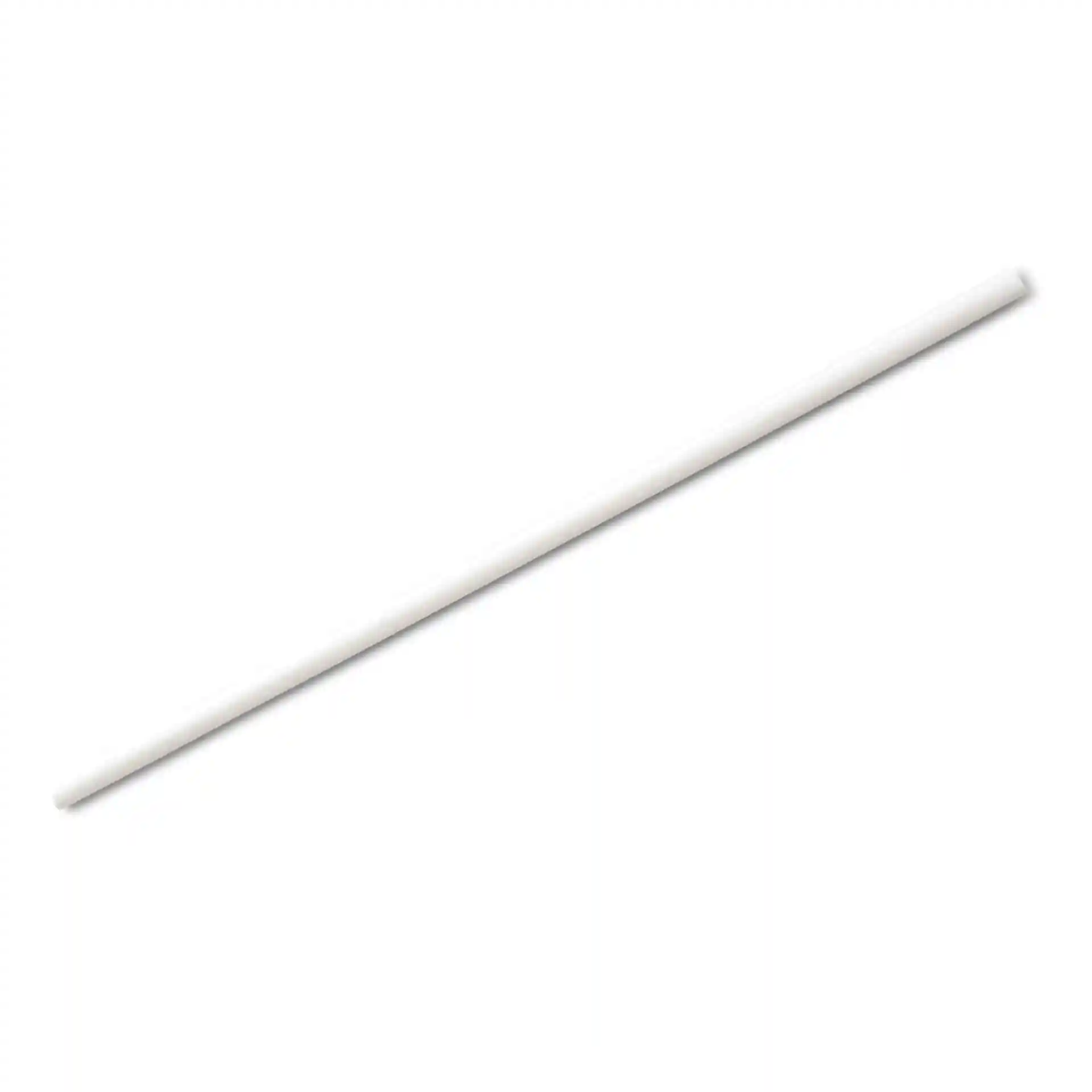 White paper straw, 20 cm long and 0.5 cm in diameter, shown on a plain background.