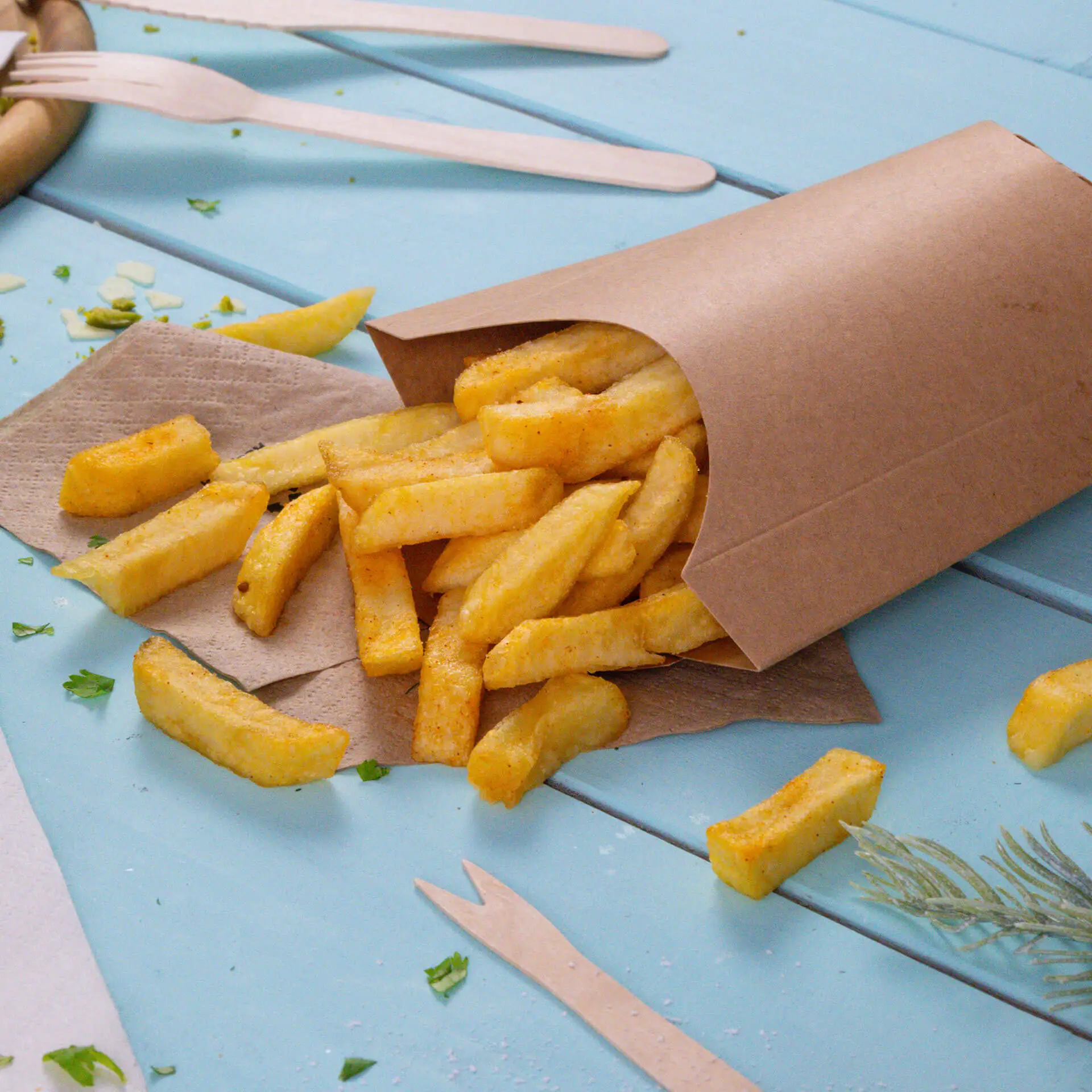 Cardboard chips scoops 8.5 x 5 x 12 cm, brown