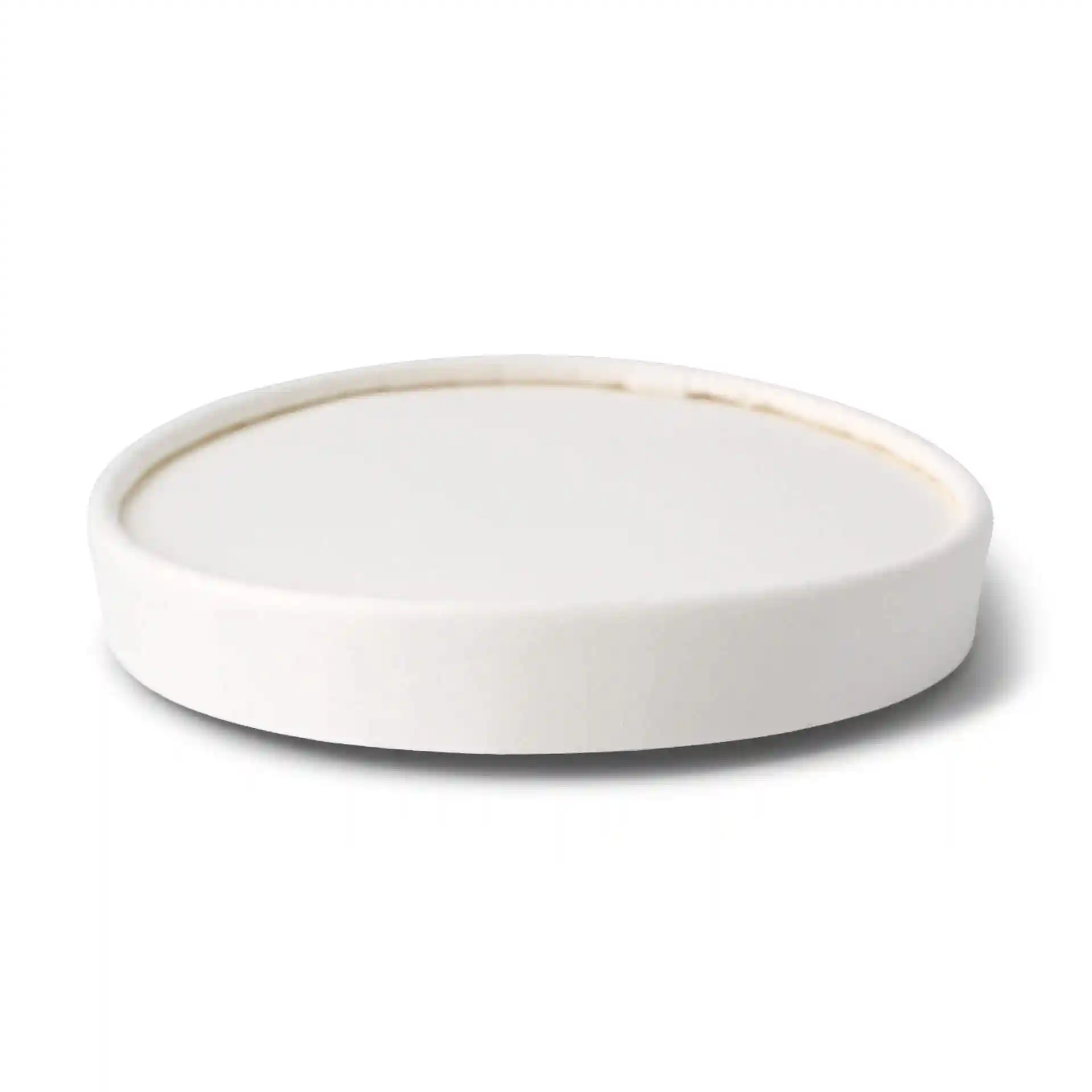 White round cardboard lid with a diameter of 94 mm, designed for ice cream cups.