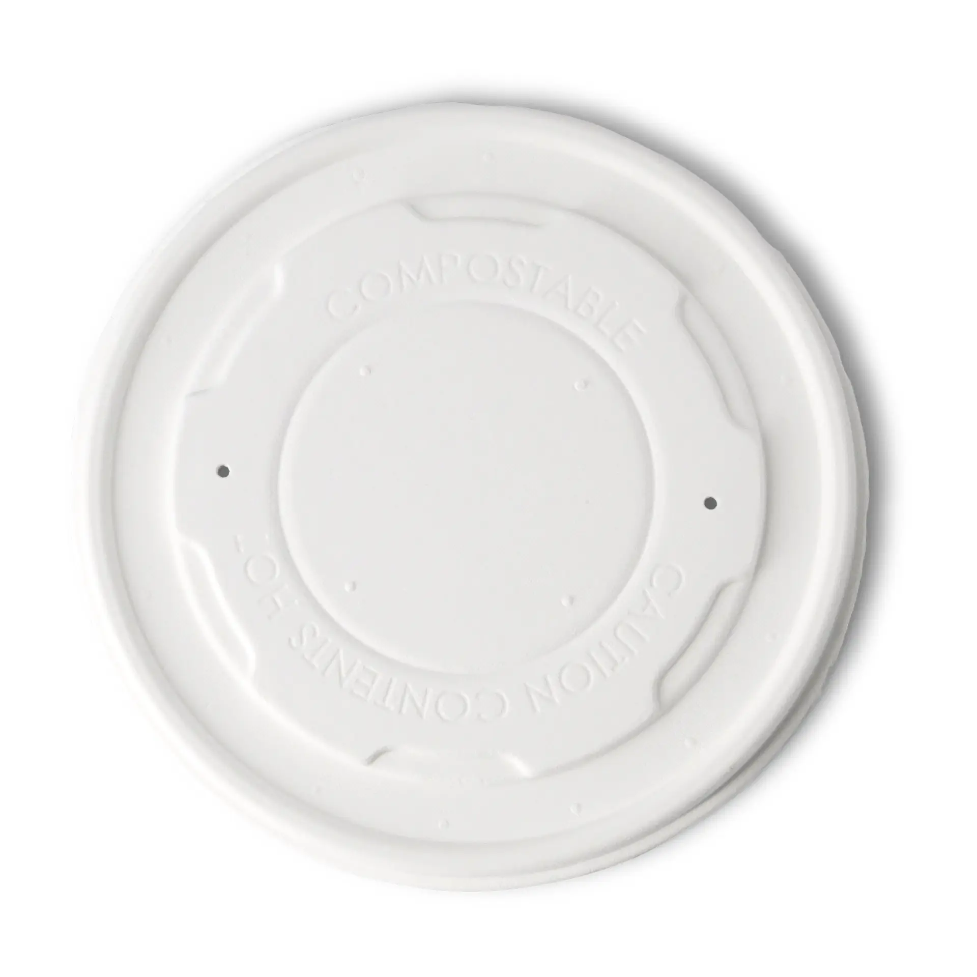 Flat cardboard lids Ø 115 mm, white, closed