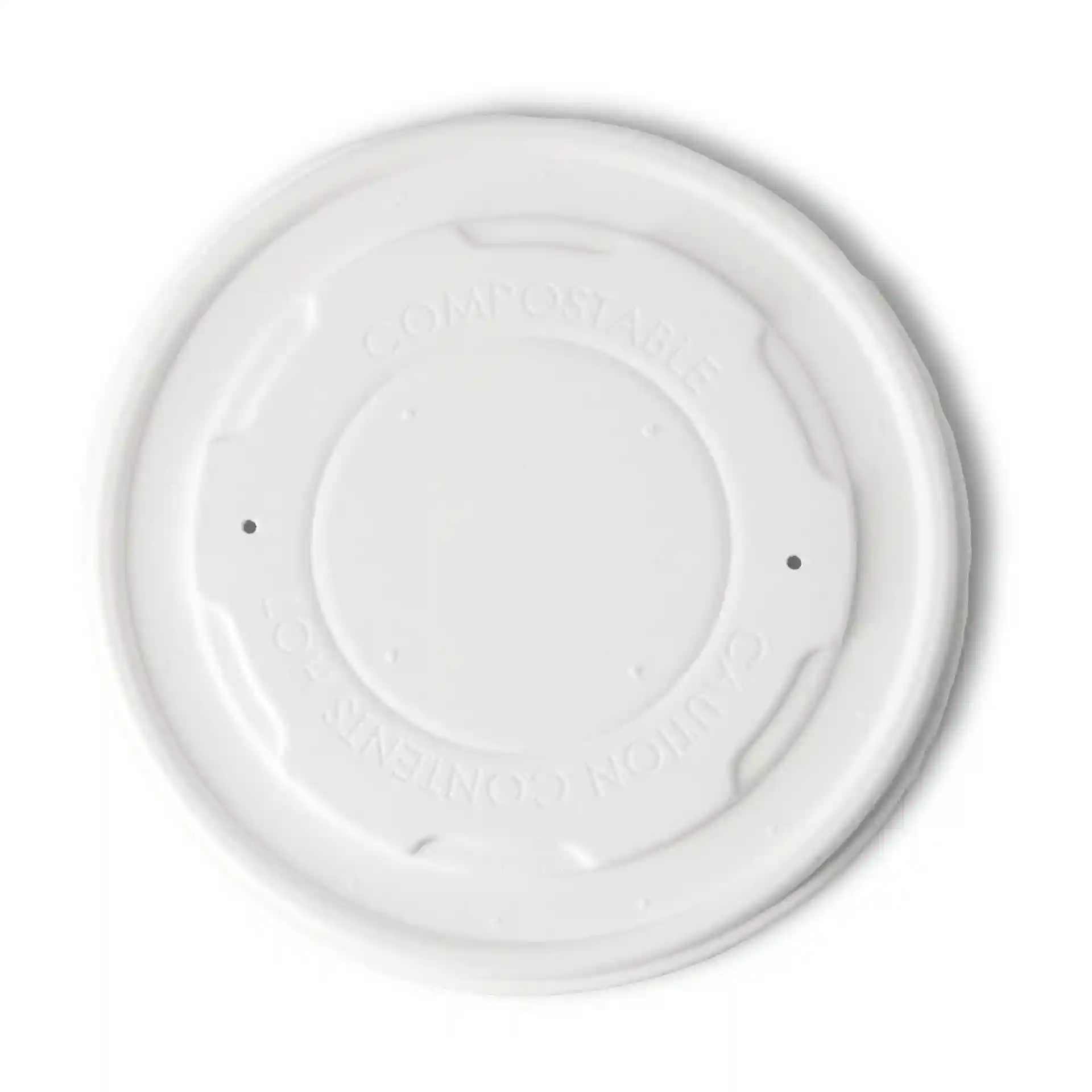White flat cardboard lid with a diameter of 115 mm, featuring a smooth surface and no coating.