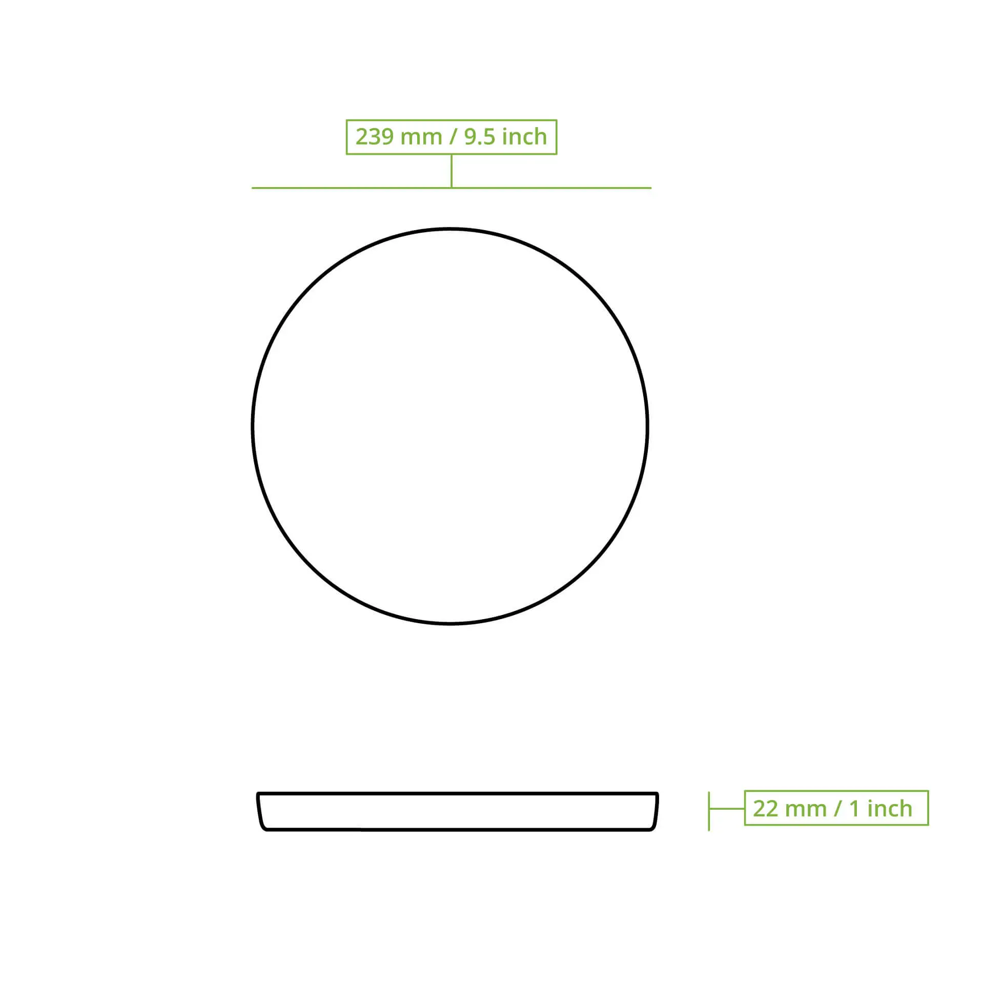 Reusable plates "merways Plate" Ø 24 cm, round, pepper / grey Reusable plates "merways Plate" Ø 24 cm, round, pepper / grey