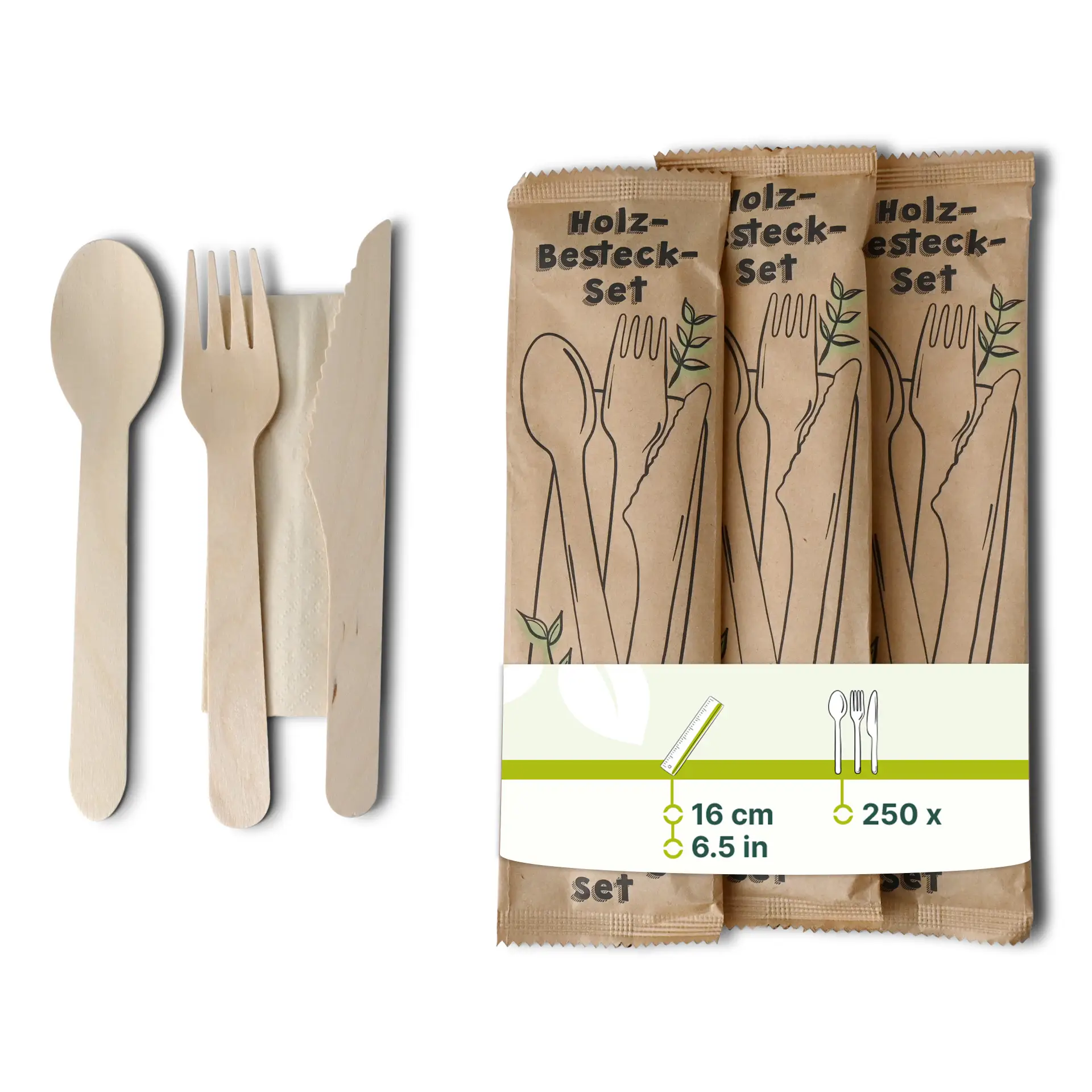 Cutlery Sets Made of Wood – Knife, Fork, Spoon, Napkin dse06297-bestecksets-aus-holz-messer-gabel-loeffel-serviette