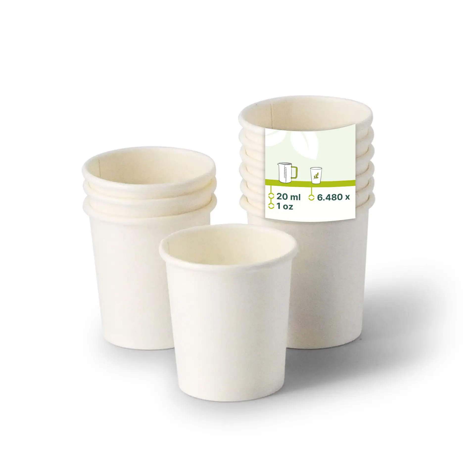 Paper shot cups, 20 ml / 1 oz, white