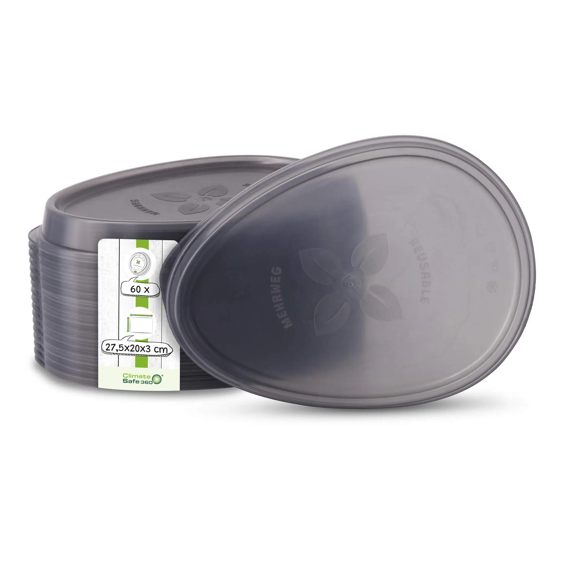 Reusable lids "merways Plate" 27.5 x 20 x 3 cm, PP, grey dfc00813-mehrwegdeckel-merways-plate-275-x-20-x-3-cm-pp-grau