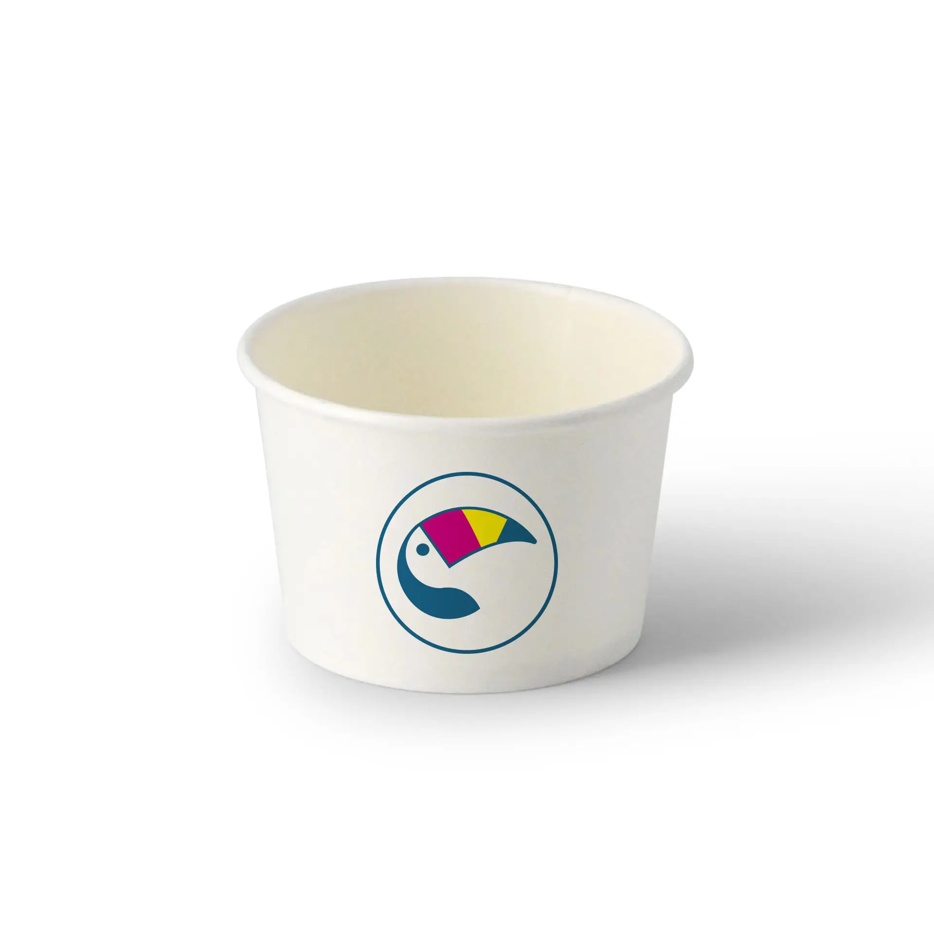 Custom printed ice cream cup, 75 ml / 3 oz, white, PLA-coated