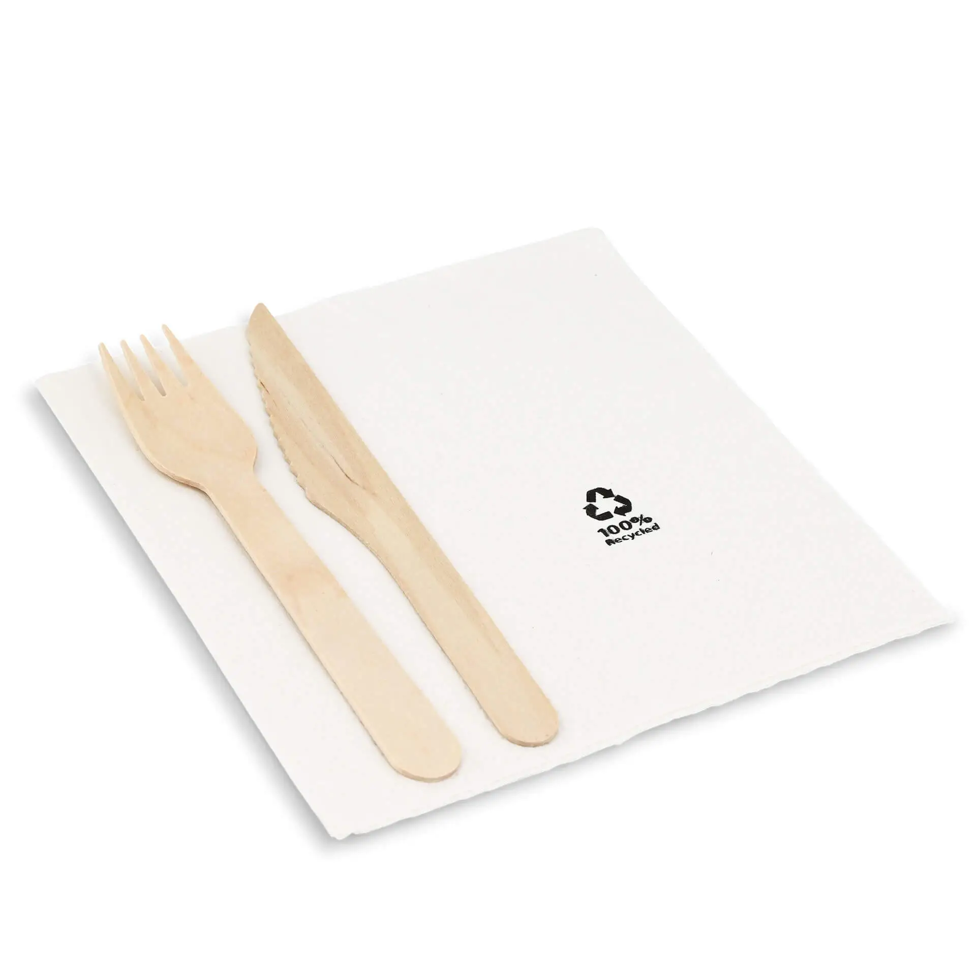 Recycled paper napkins 33 x 33 cm, 2-ply, 1/4 fold, white