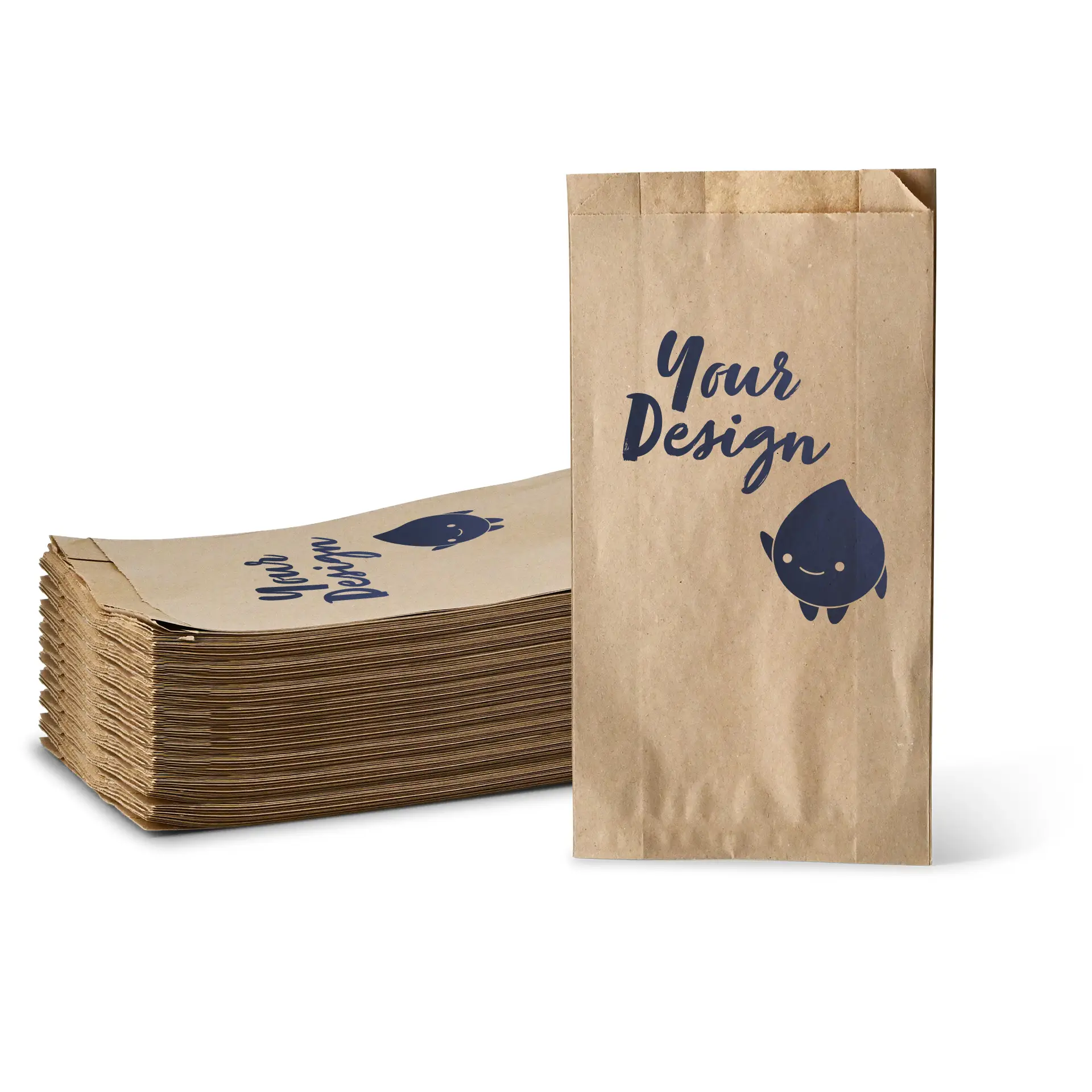 Printed bread bags, brown, 15 x 6 x 29 cm
