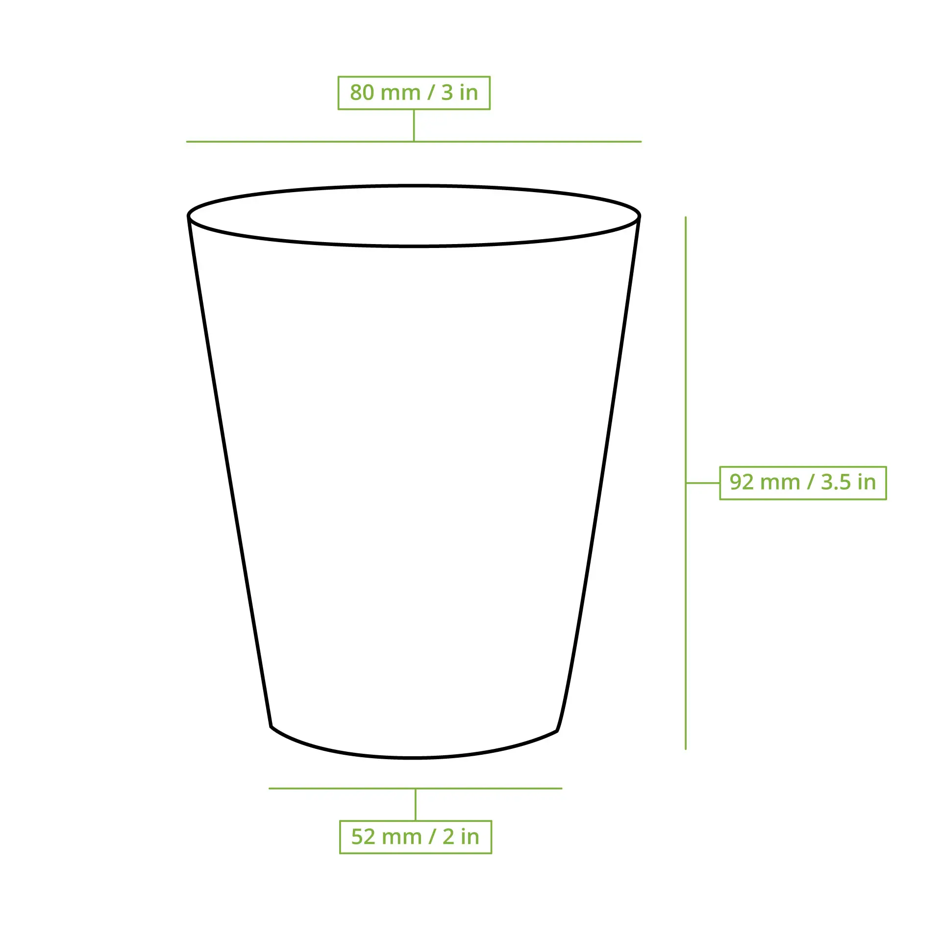 8 oz Paper cup printed with "Hearts" (coated), Ø 80 mm, white