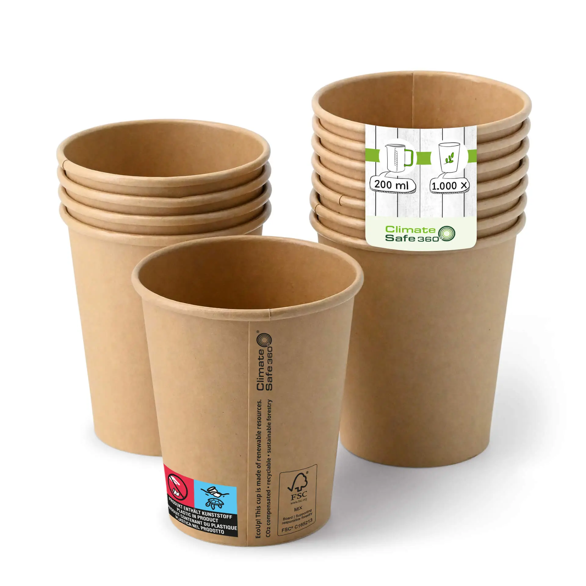 8 oz Paper cups (coated), Ø 80 mm, brown con10010-01-0-pappbecher-beschichtet-200-ml-8-oz-80-mm-braun