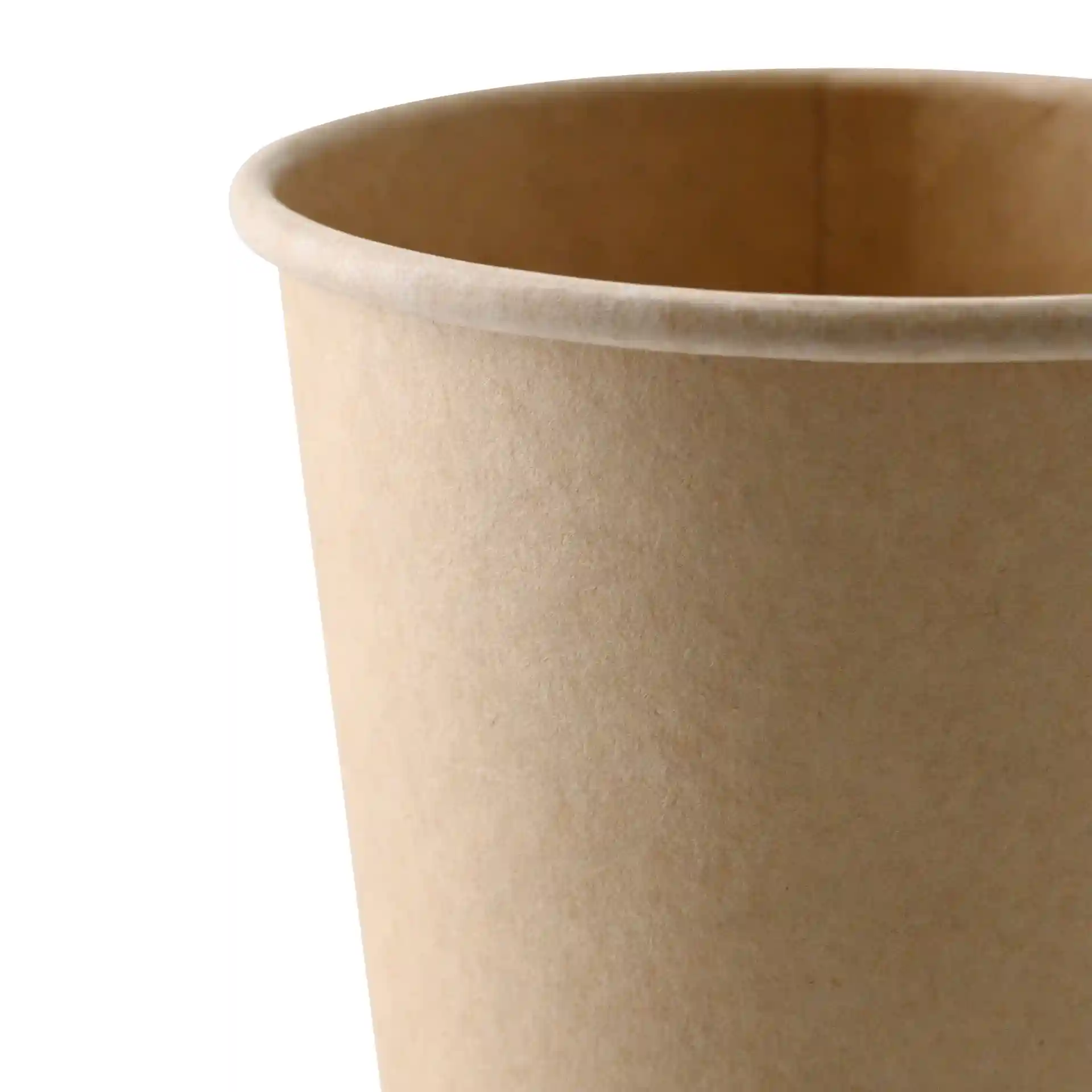 Brown paper cup with a single wall, 300 ml capacity, and a diameter of 90 mm.