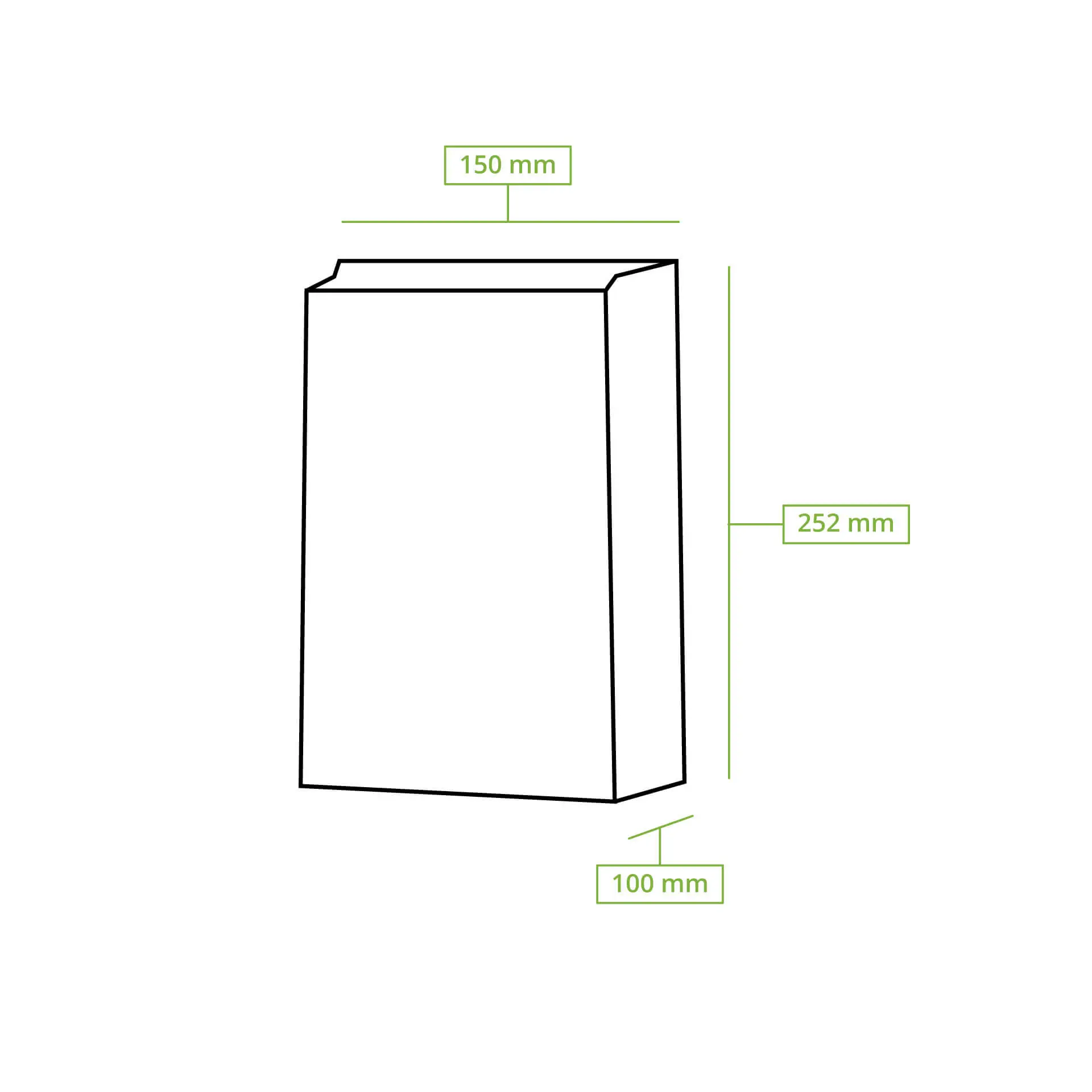 Block bottom-bags L, 15 x 10 x 25 cm, brown, kraft paper