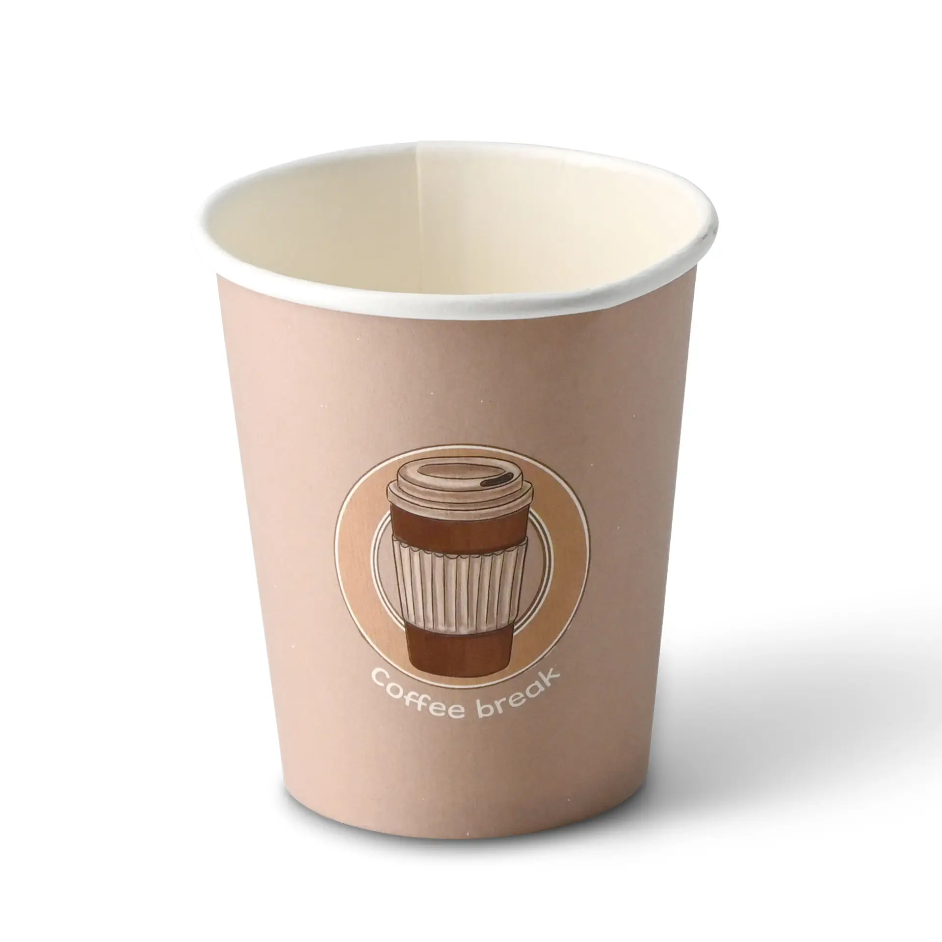 8 oz Paper cup printed with "Coffeebreak", Ø 80 mm, white 8 oz Paper cup printed with "Coffeebreak", Ø 80 mm, white