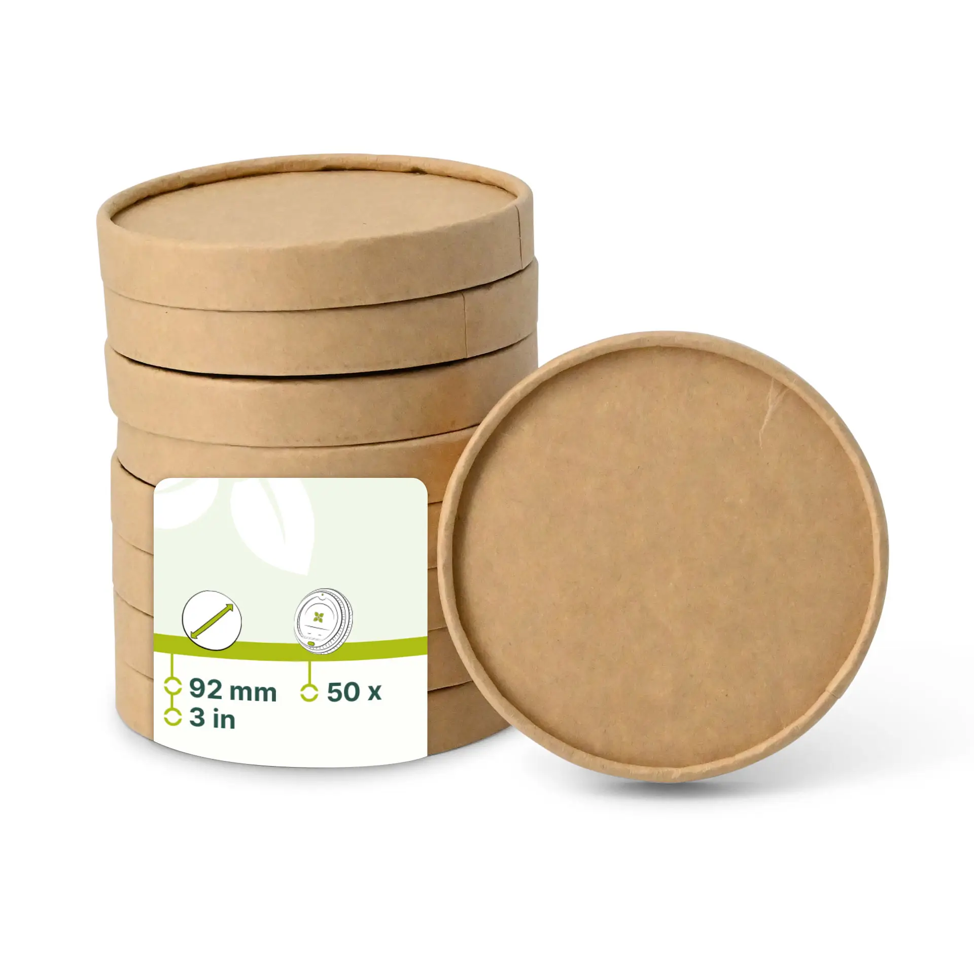 Paper Lids for 4oz-16oz for Ice Cream Tubs, brown