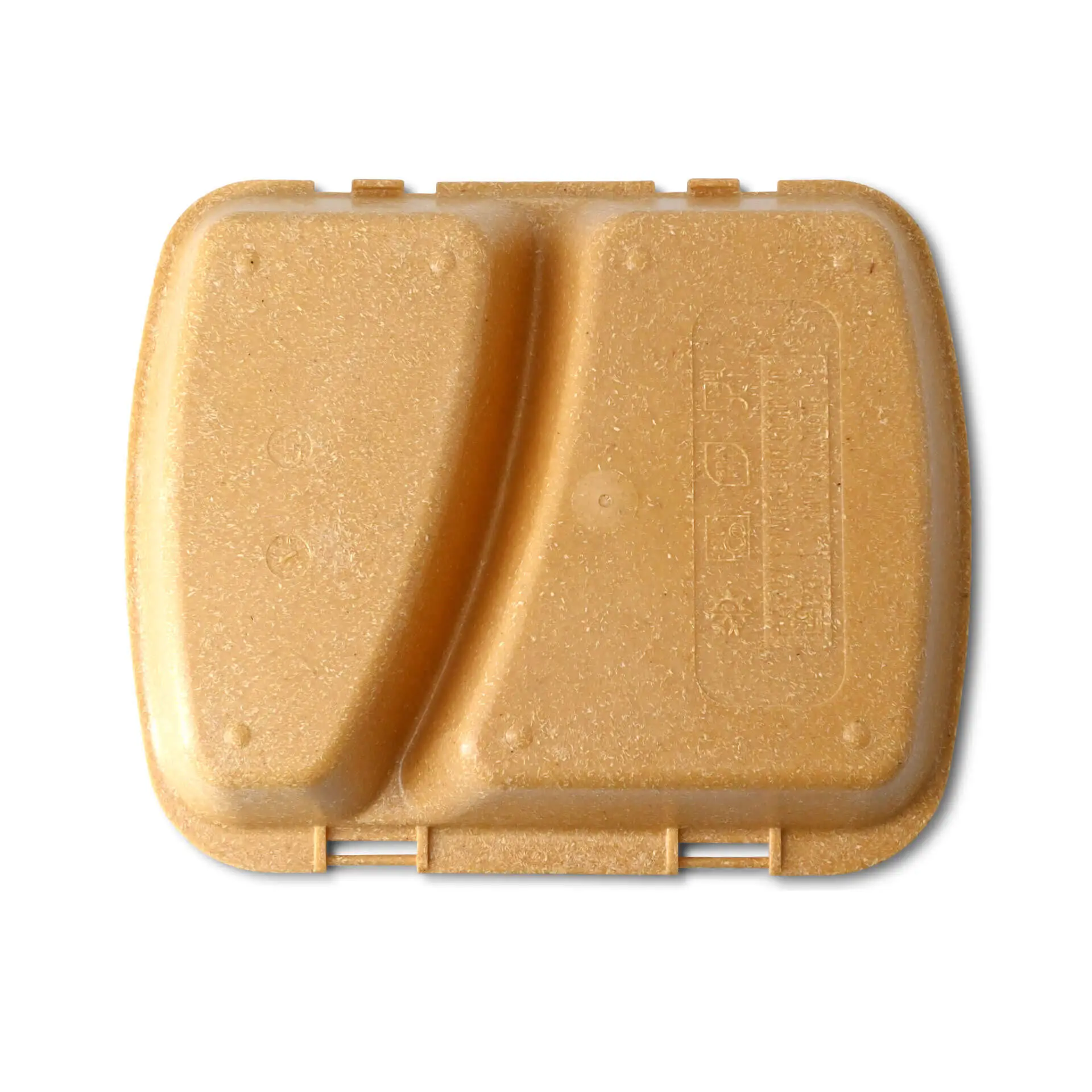 Reusable meal containers "merways Box" 24.5 x 20 x 4.5 cm, 2 compartments, HP4/2, caramel / brown dfc008411-mehrweg-menuebehaelter-merways-box-245-x-20-x-45-cm-2-kammern-hp42-karamell-braun-3