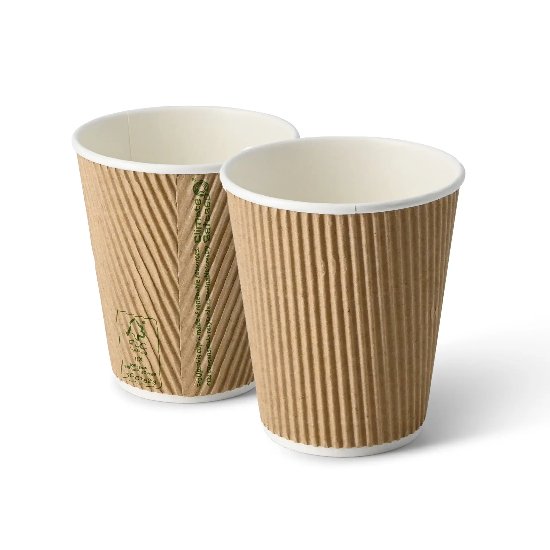 10 oz Takeaway coffee cups / Ripple cups, Ø 90 mm, kraft