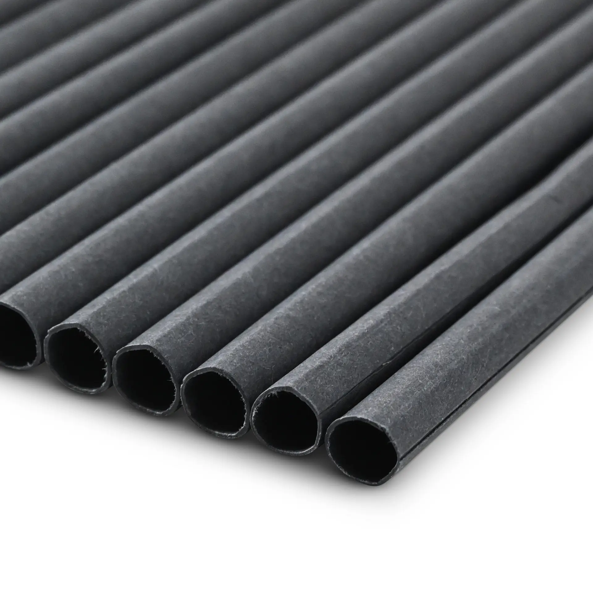 Jumbo drinking straw 23 cm, Ø 0,8 cm, black, vertically rolled