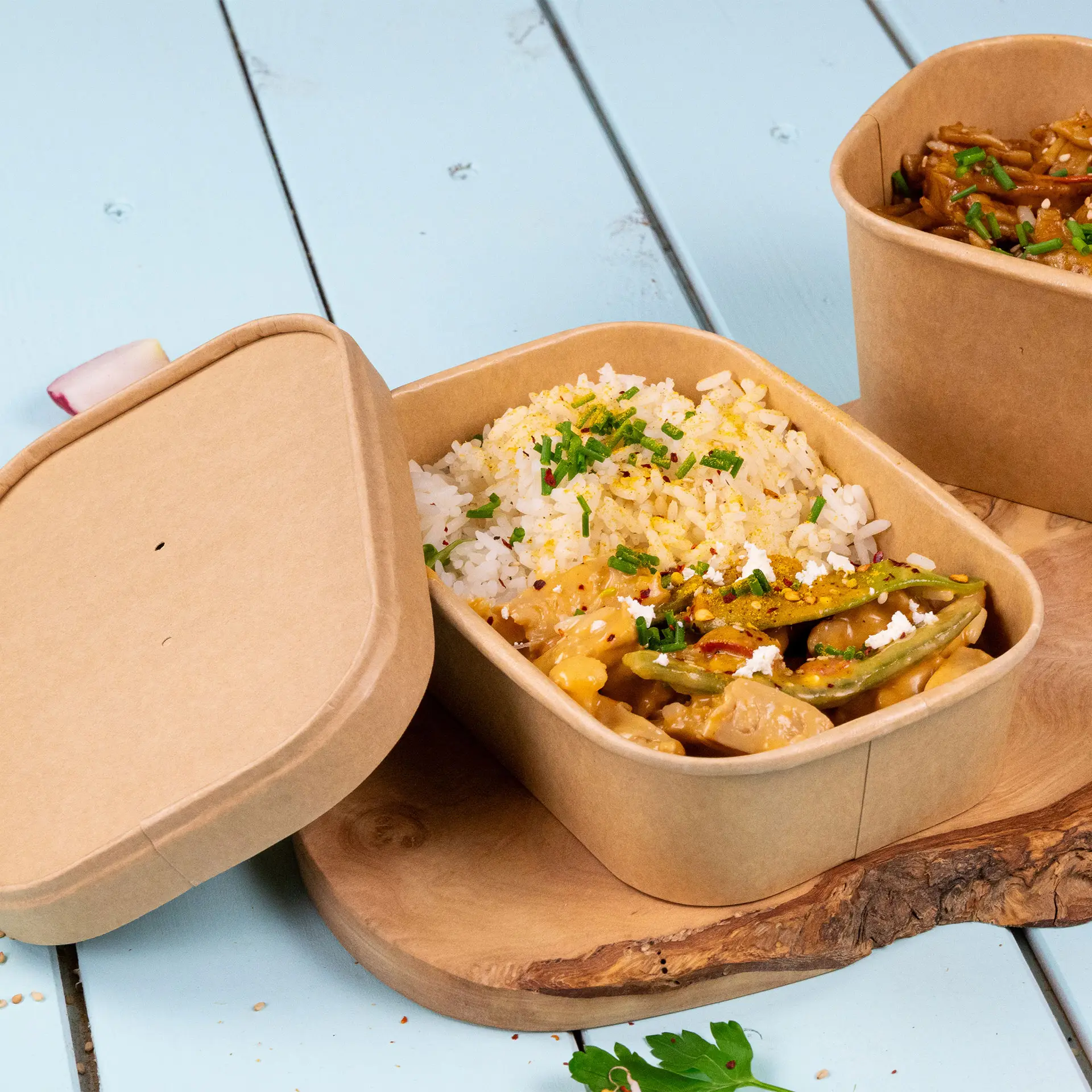 Food Containers 500 ml, 17,5 x 12,5 x 4 cm, kraft, rectangular