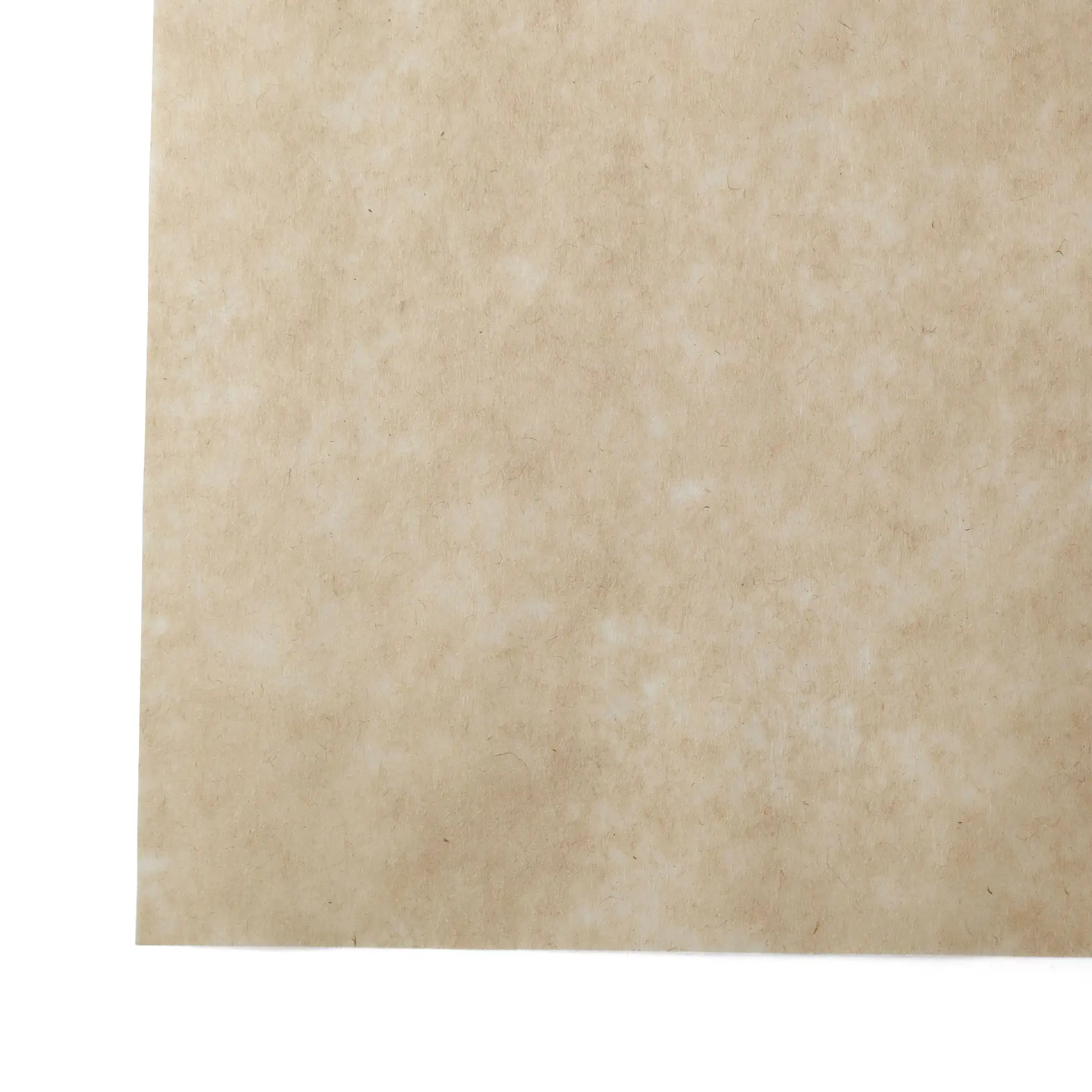 Brown greaseproof wrapping paper, pre-cut size 37.5 x 50 cm, suitable for hot and cold foods.
