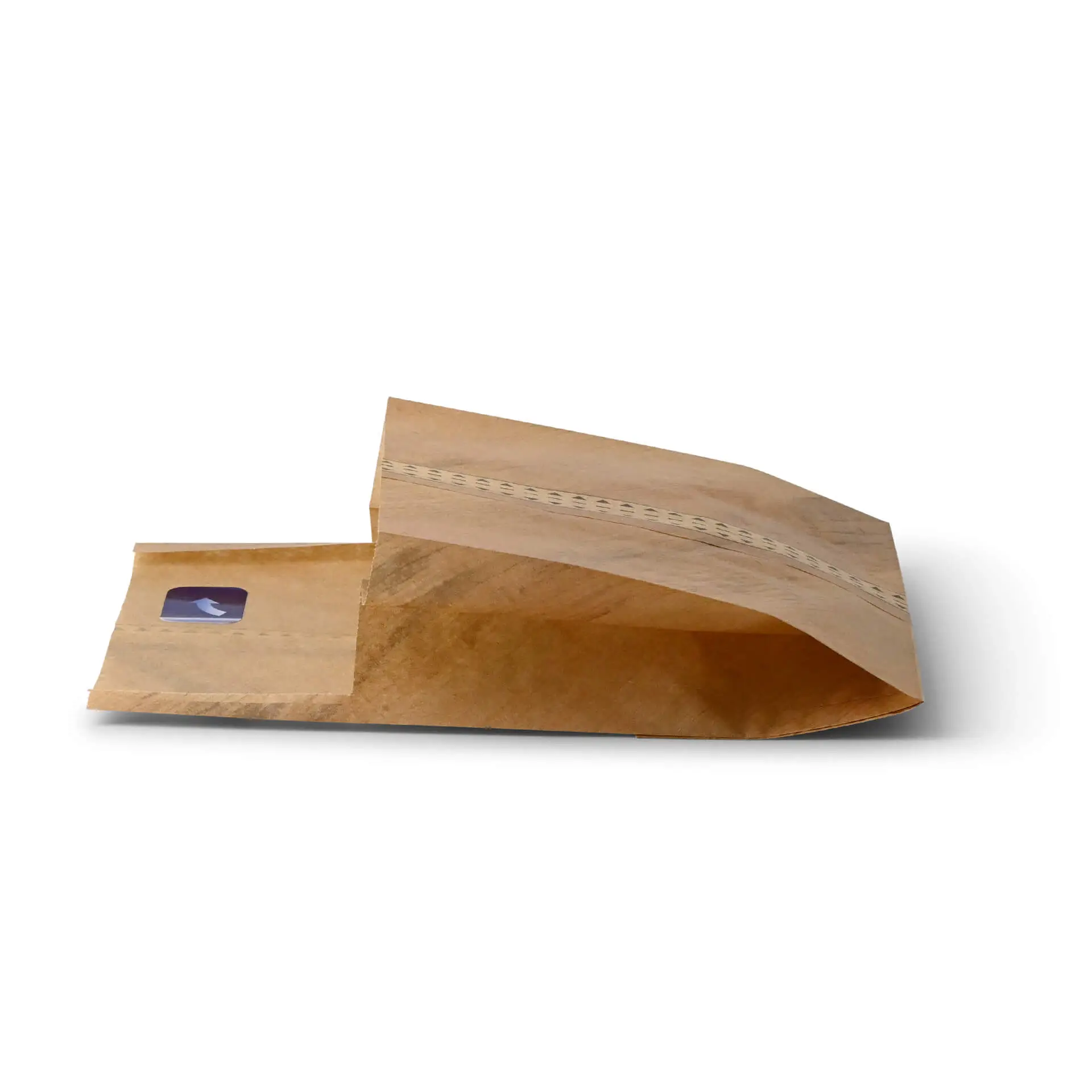 Paper burger bag 15 x 16.5 x 8.5 cm, kraft, with adhesive seal