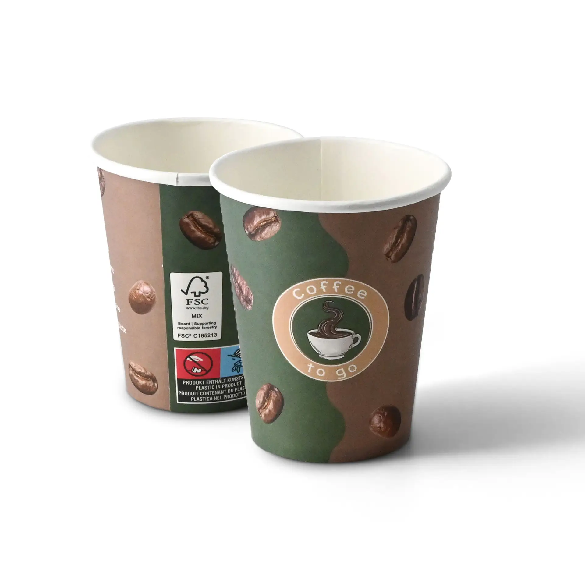 8 oz Paper cup printed with "Coffee" (coated), Ø 80 mm
