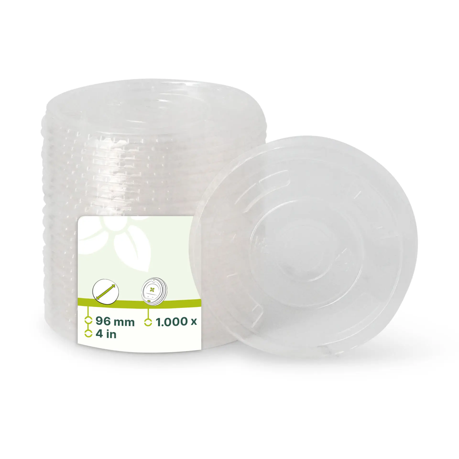 PLA Flat Lid Ø 96mm, straw hole PLA Flat Lid Ø 96mm, straw hole