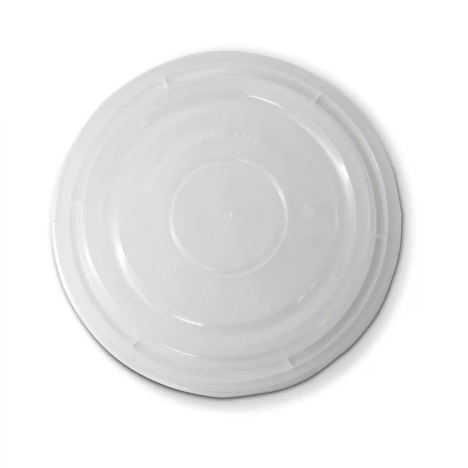 Transparent round reusable lid made of polypropylene, measuring 183 mm in diameter and 16 mm in height.