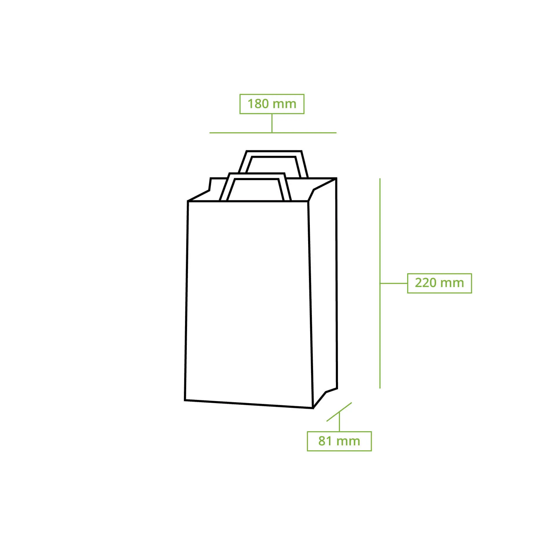 Recycling paper-carrier bags S, 18 x 8 x 22 cm, kraft