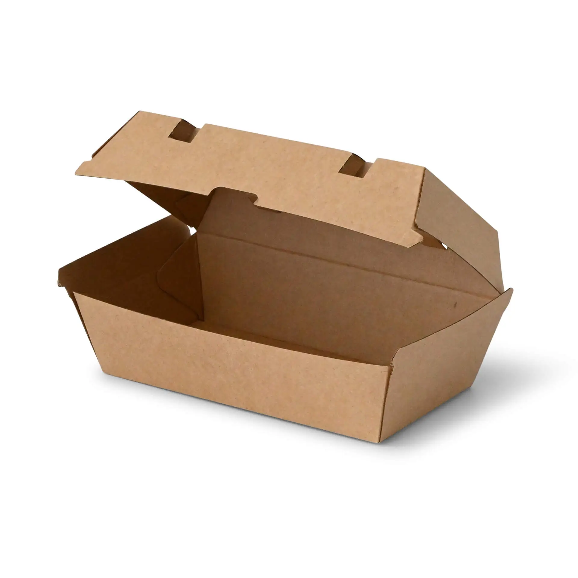 Takeaway-hinged lid boxes 21.4 x 11.4 x 8.5 cm, kraft board Takeaway-hinged lid boxes 21.4 x 11.4 x 8.5 cm, kraft board
