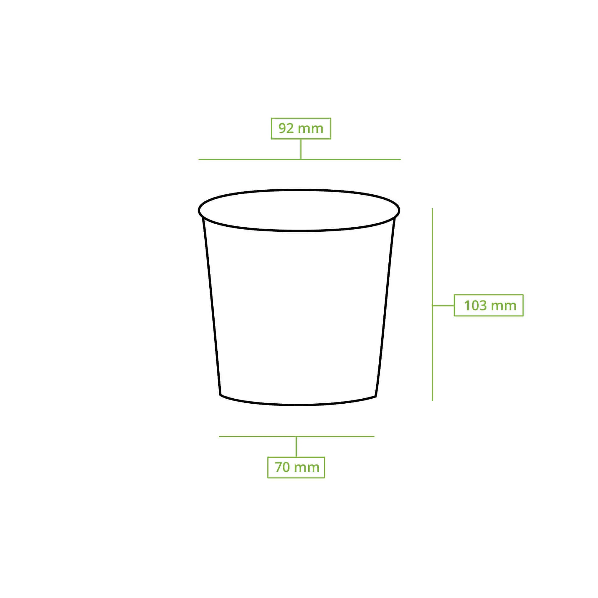 16 oz Paper Ice Cream Cups XXL, Ø 92 mm, white