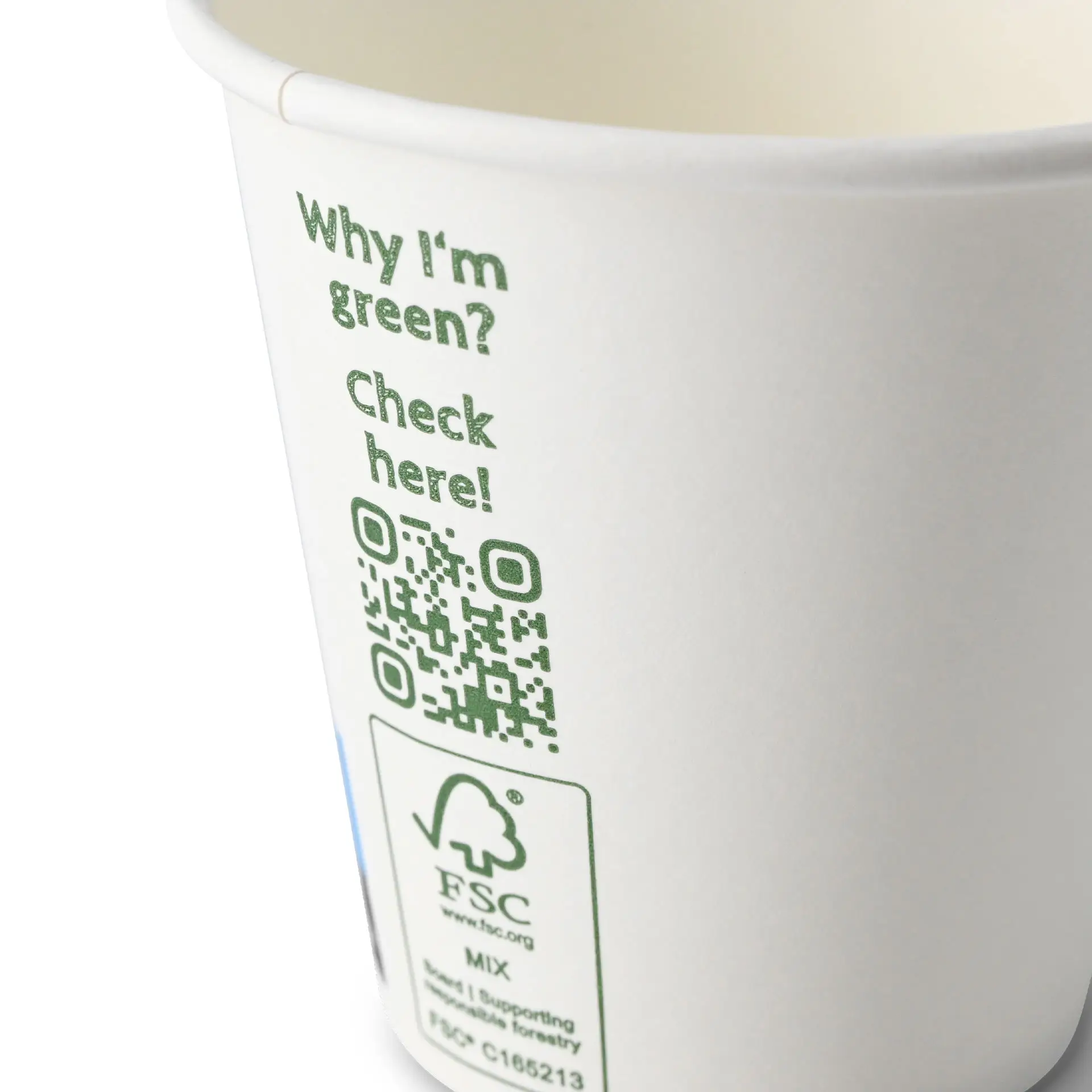 Paper cup 150 ml / 6 oz, Ø 80 mm, single wall, white, PLA-coated