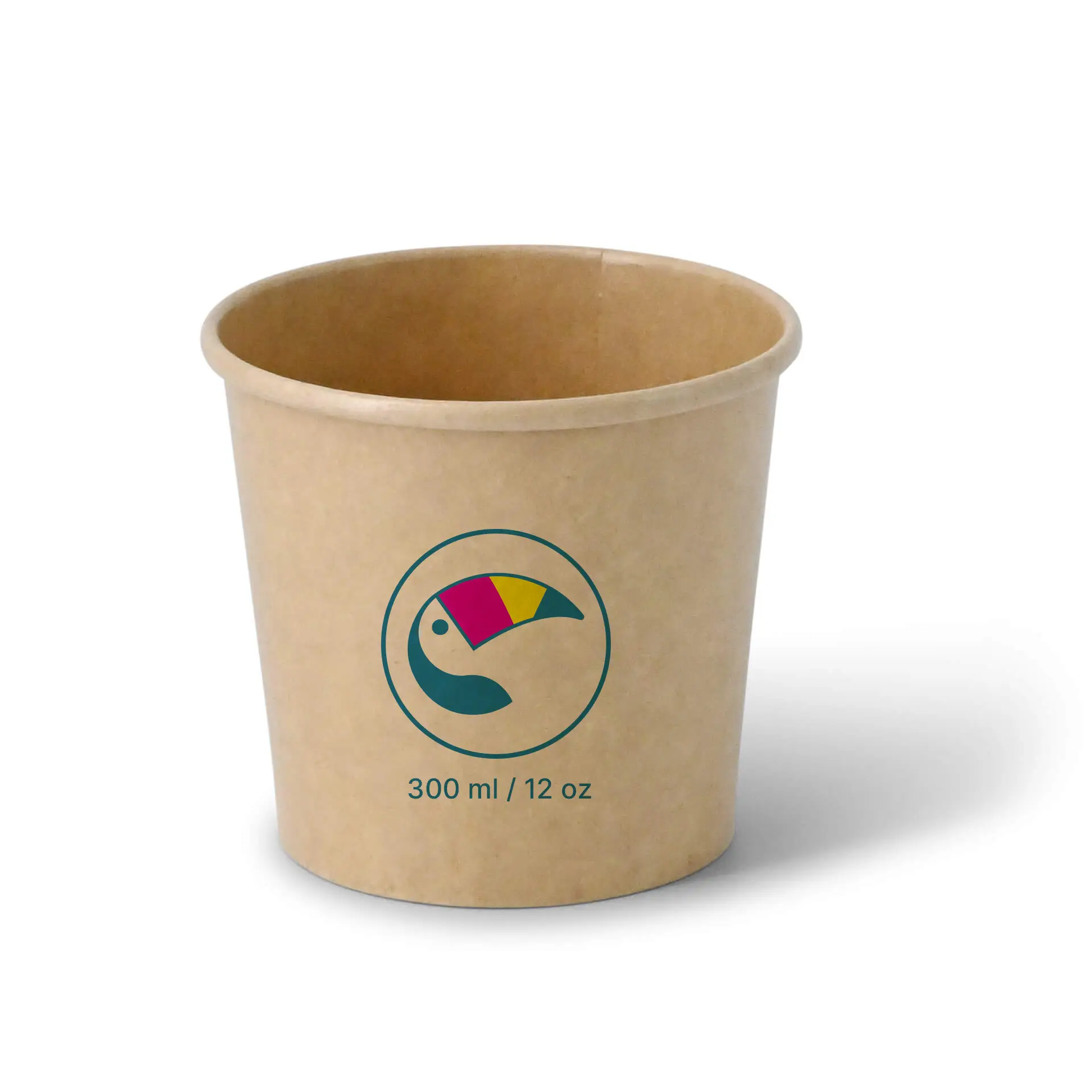 Print ice cream cups (optional with lid), 300 ml / 12 oz, brown, water-based coating