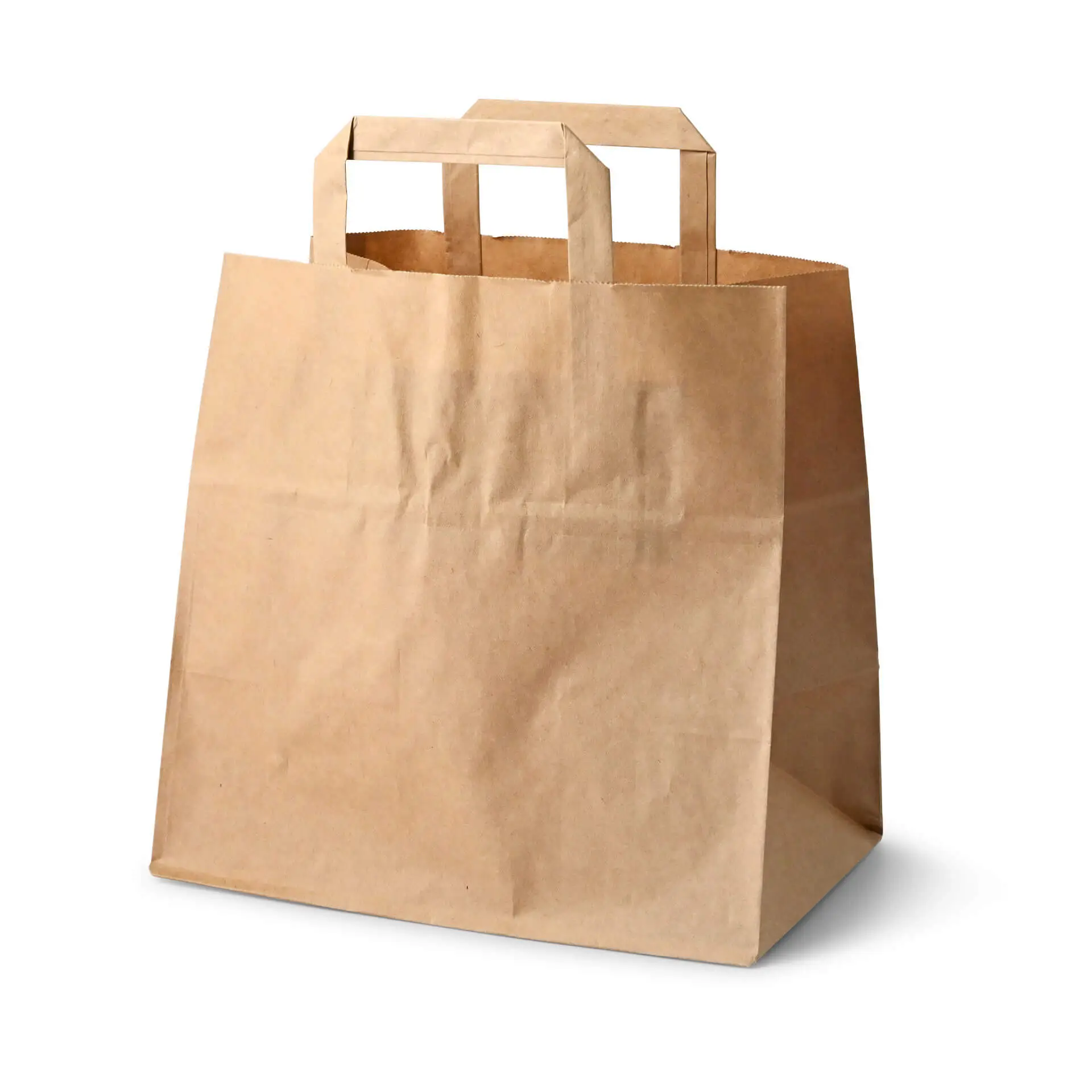Recycling paper-carrier bags L, 26 x 17 x 25 cm, kraft dse02394-tragetaschen-aus-recyclingpapier-l-26-x-17-x-25-cm-braun-breiter-boden-1