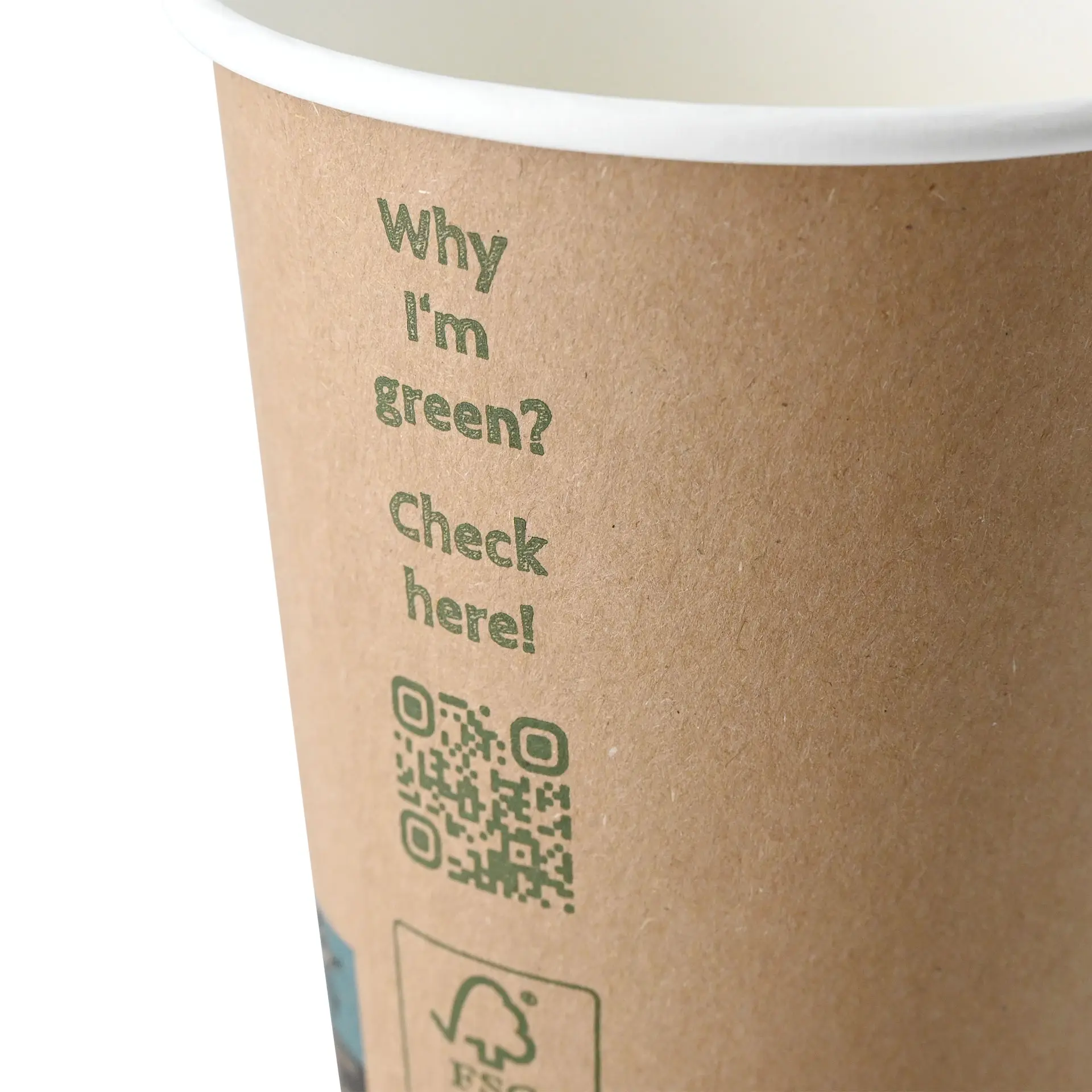 Coffee to go cup, 300 ml / 12 oz, Ø 90 mm, double wall, brown / white inside, PLA coated