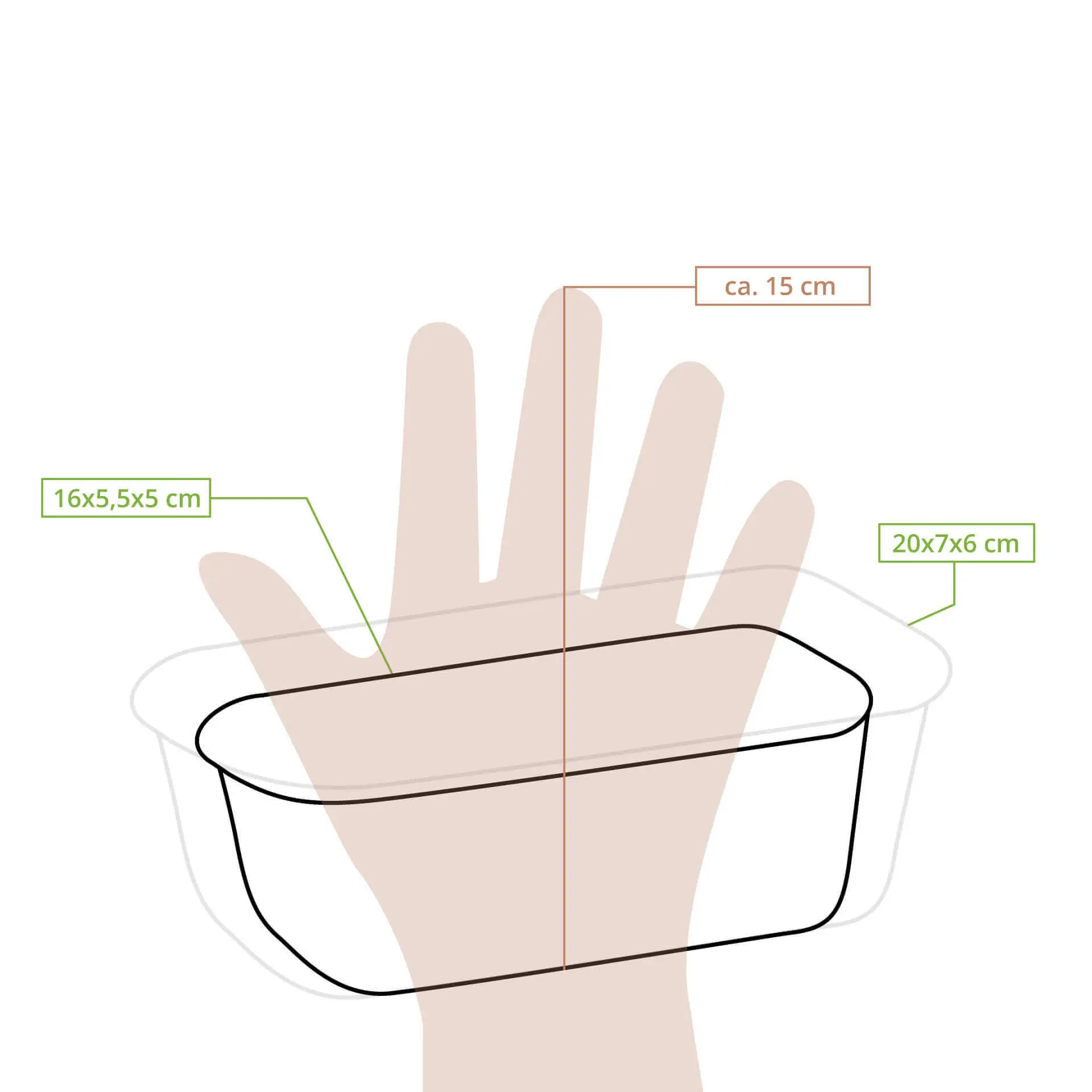 Baking moulds made from cocoa paper 16 × 5.5 × 5 cm, rectangular, brown