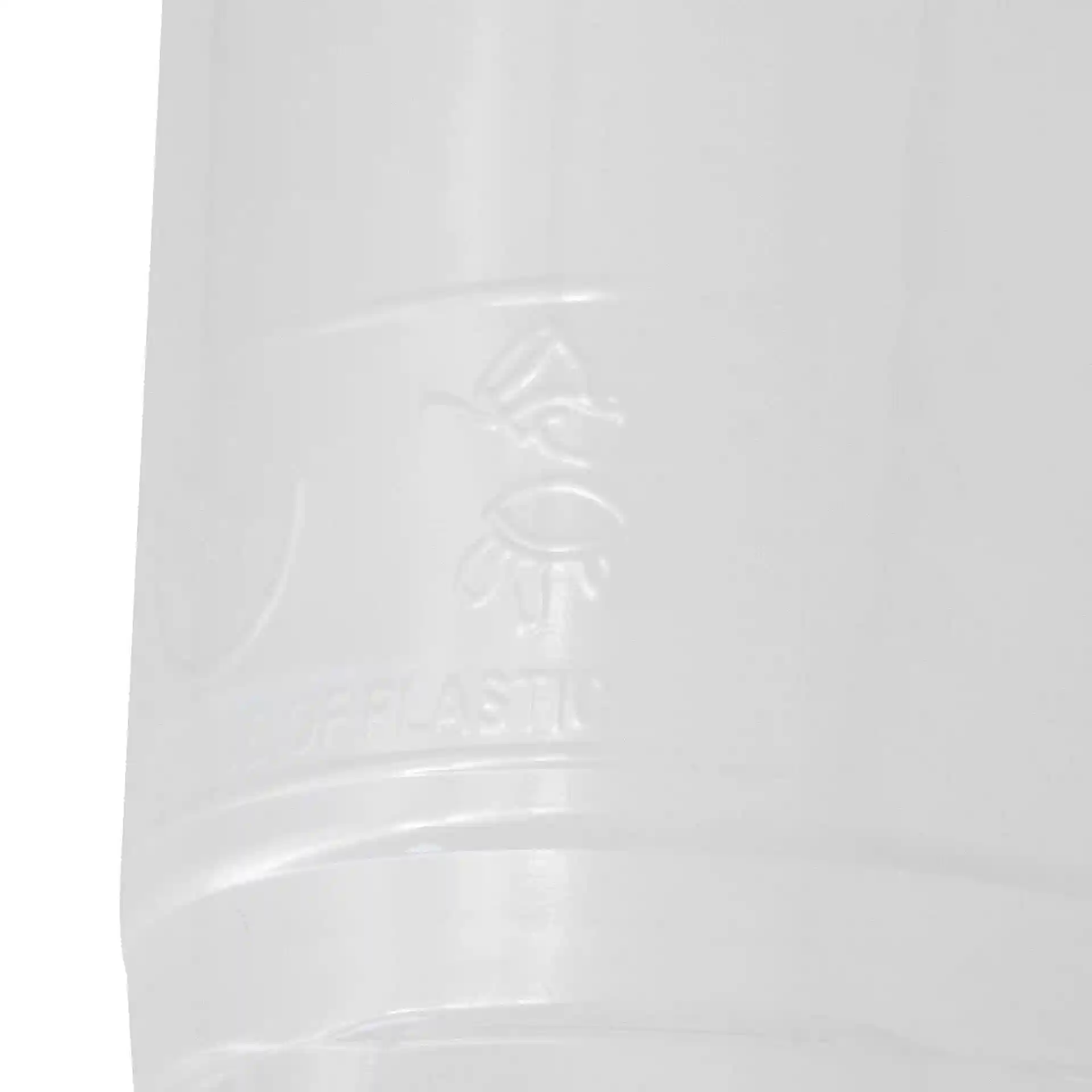 Clear 16 oz PLA cup with embossed markings and a diameter of 95 mm at the top.