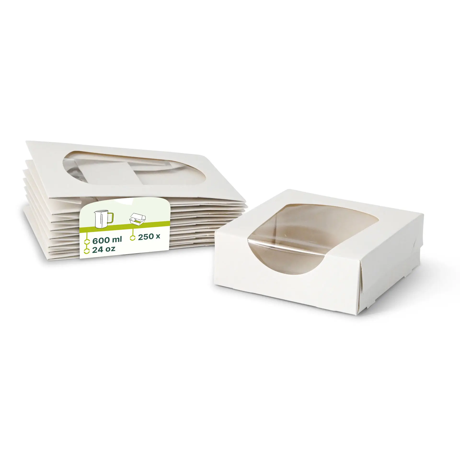 Window boxes, cardboard, 12 x 12 x 4 cm, 600 ml, cellulose window, white, foldable Window boxes, cardboard, 12 x 12 x 4 cm, 600 ml, cellulose window, white, foldable