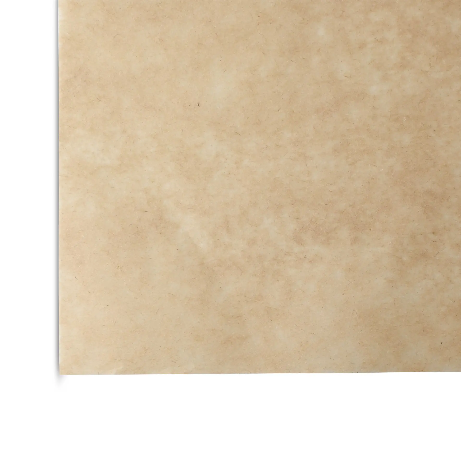 Brown greaseproof wrapping paper, pre-cut, measuring 25 x 37 cm, suitable for hot and cold foods.