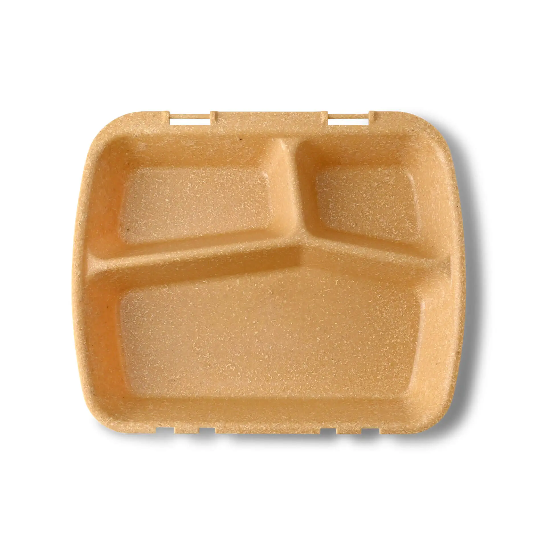 Reusable meal container "merways Box" 24.5 x 20 x 4.5 cm, 2 compartments, HP4/2, caramel / brown dfc008421-mehrweg-menue-behaelter-merways-box-245-x-20-x-45-cm-3-kammern-hp43-karamell-braun-5