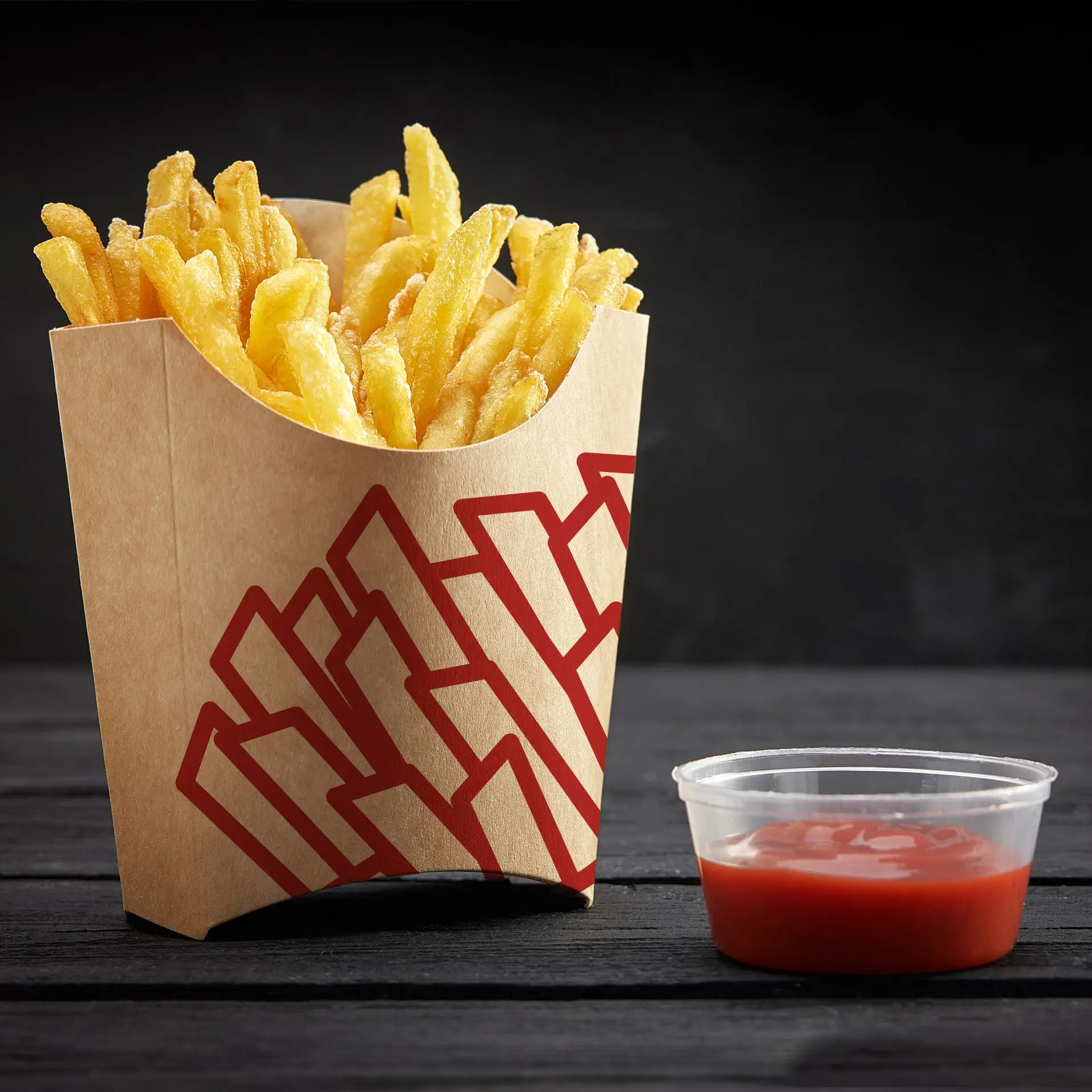 Custom printed fries scoops, 8.5 x 5 x 9.5 cm, water-based coating