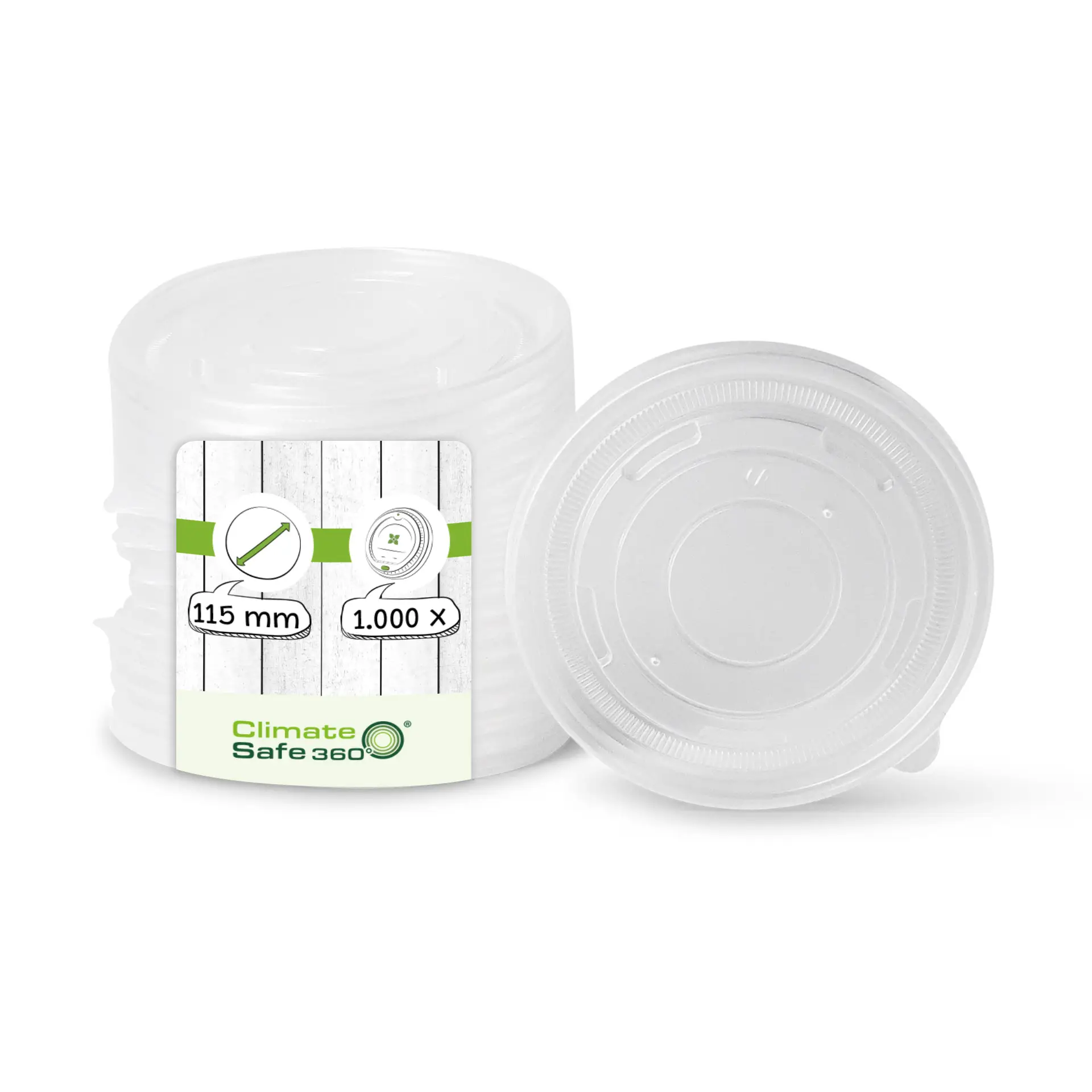 PP Flat Lids Ø 115 mm, closed (for universal cups)