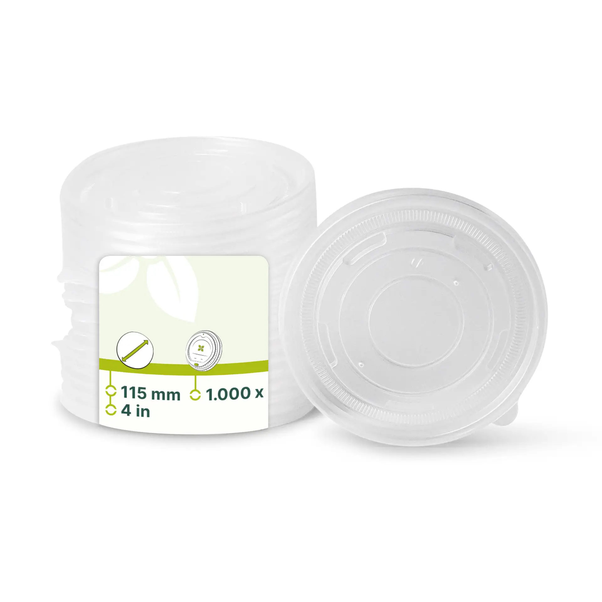 PP Flat Lids Ø 115 mm, closed (for universal cups) PP Flat Lids Ø 115 mm, closed (for universal cups)