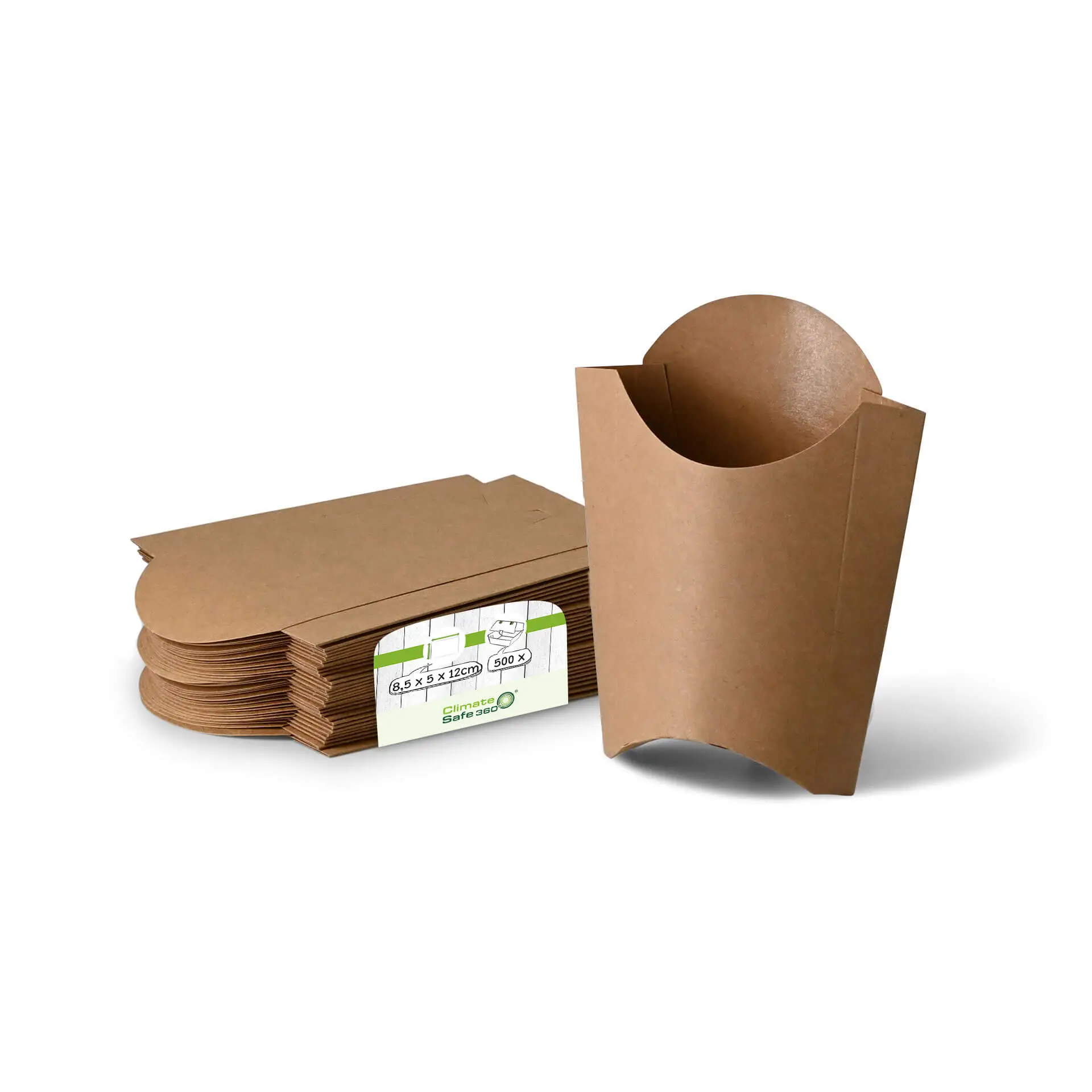 Cardboard chips scoops 8.5 x 5 x 12 cm, brown