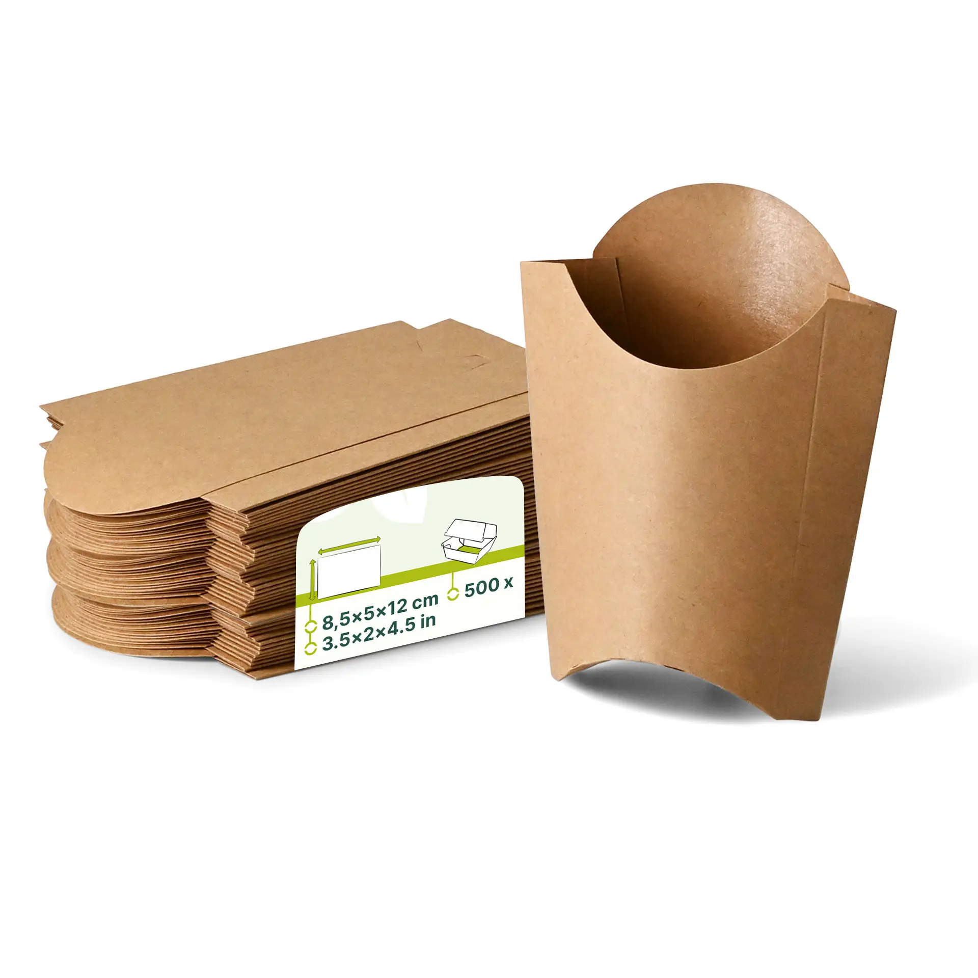 Cardboard chips scoops 8.5 x 5 x 12 cm, brown Cardboard chips scoops 8.5 x 5 x 12 cm, brown