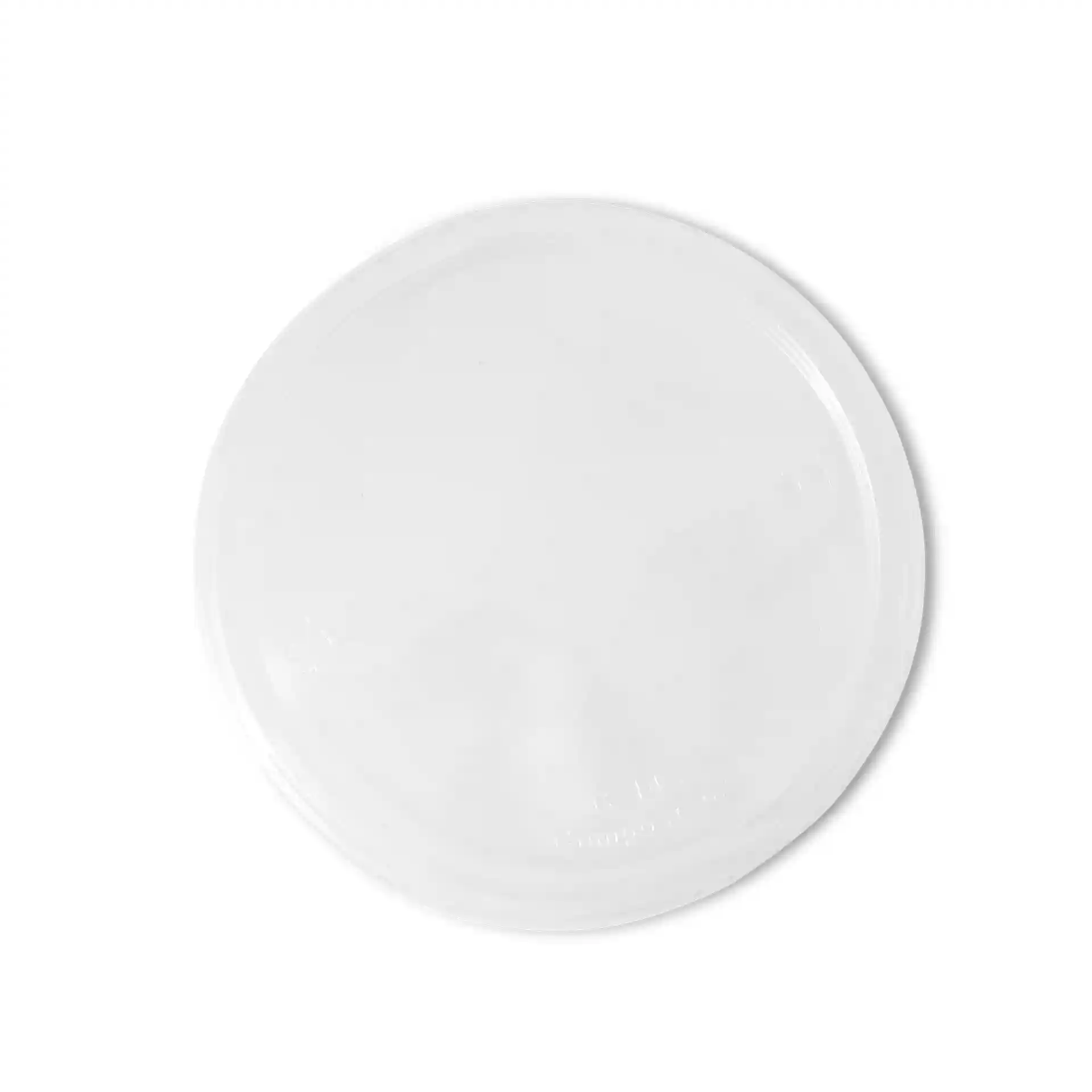Transparent round lid for deli cups, measuring 143 mm in diameter and 16 mm in height.