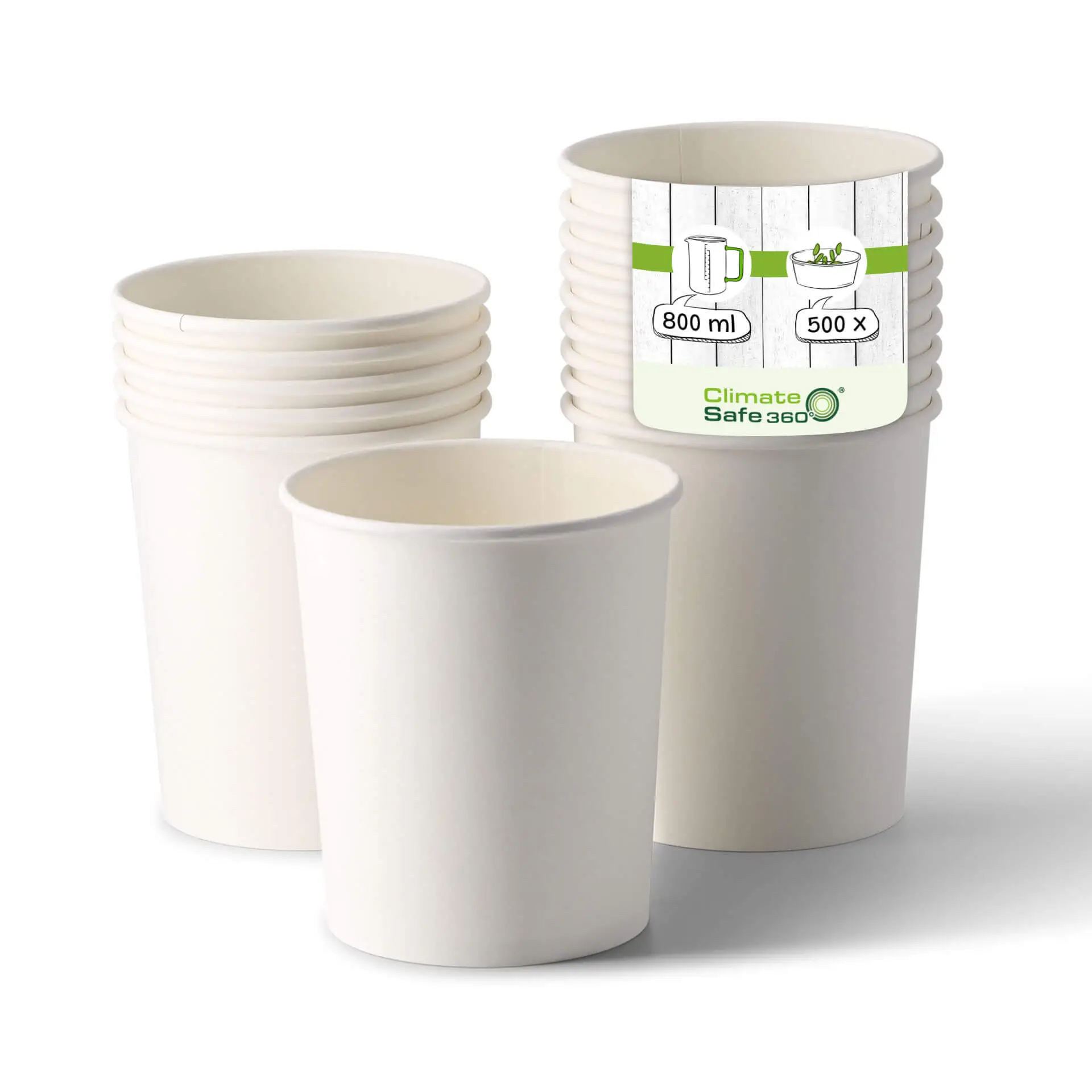32 oz Cardboard Soup cups (Premium), Ø 115 mm, white, eco-friendly coating