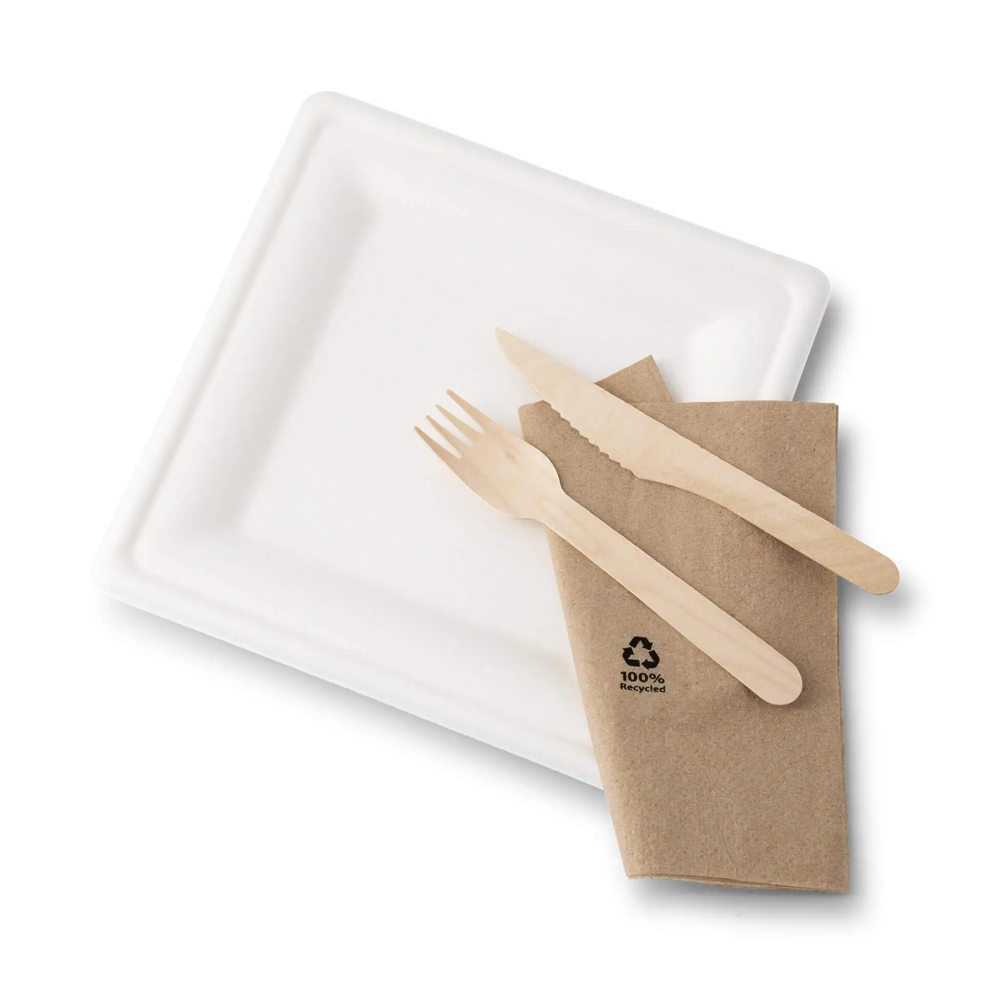 Sugarcane-plates, 20 x 20 cm, square Sugarcane-plates, 20 x 20 cm, square