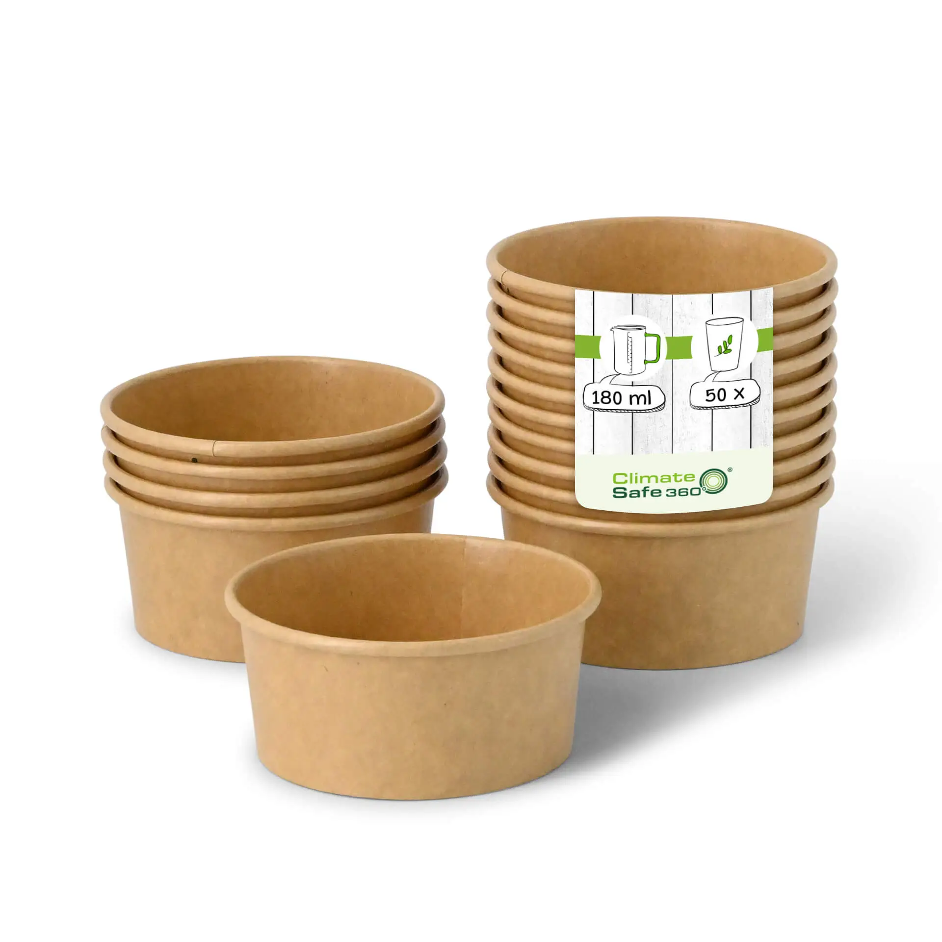 4 oz, max. 6 oz Paper Ice Cream Cups XS, Ø 92 mm, brown