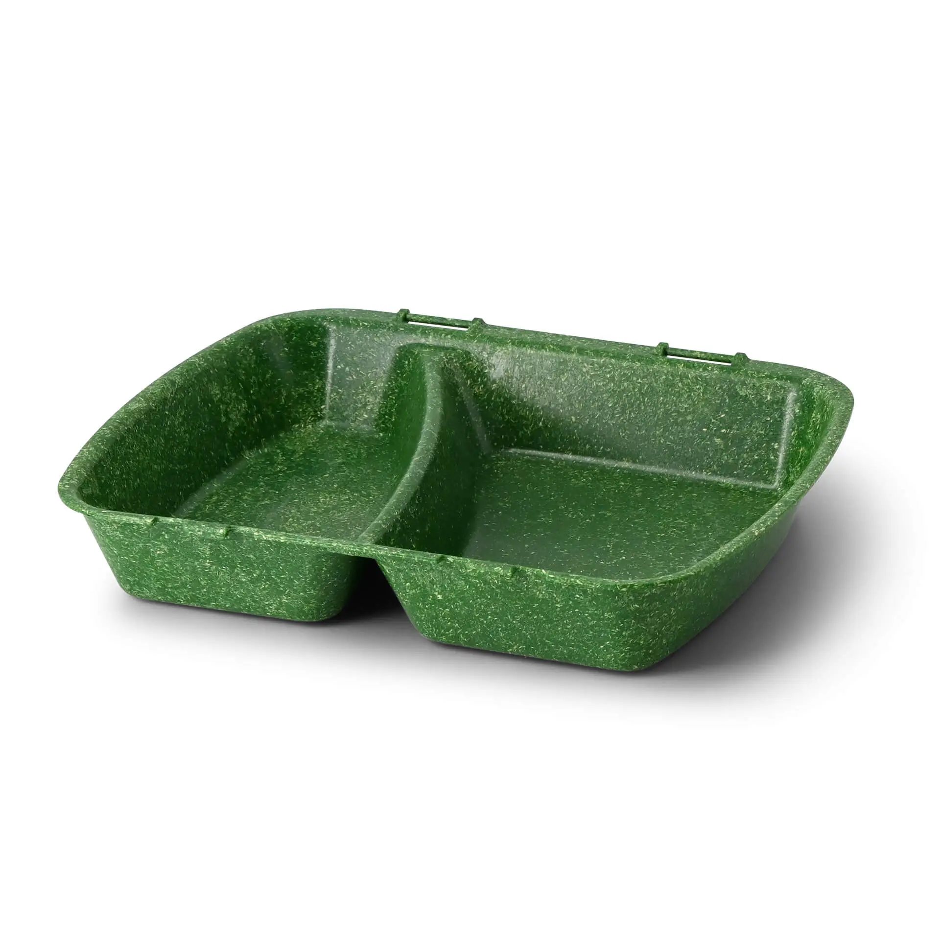 | 2 FOR 1 | Reusable meal containers "merways Box" 24.5 x 20 x 4.5 cm, 2 compartments, HP4/2, spinach / dark green