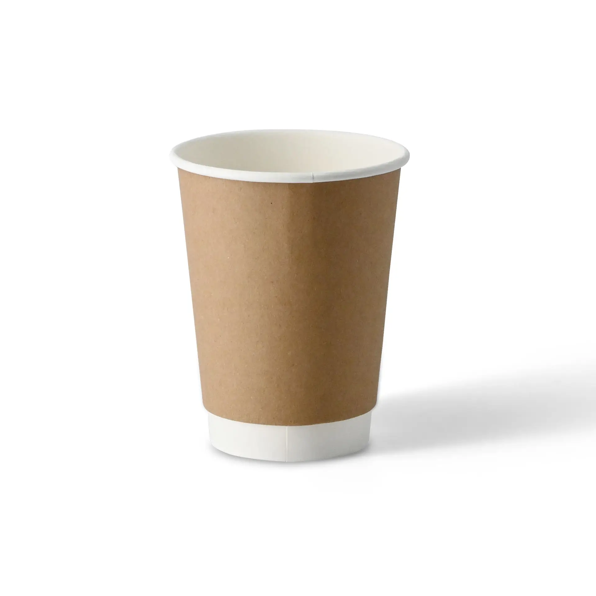 Coffee to go cup, 300 ml / 12 oz, Ø 90 mm, double wall, brown / white inside, PLA coated